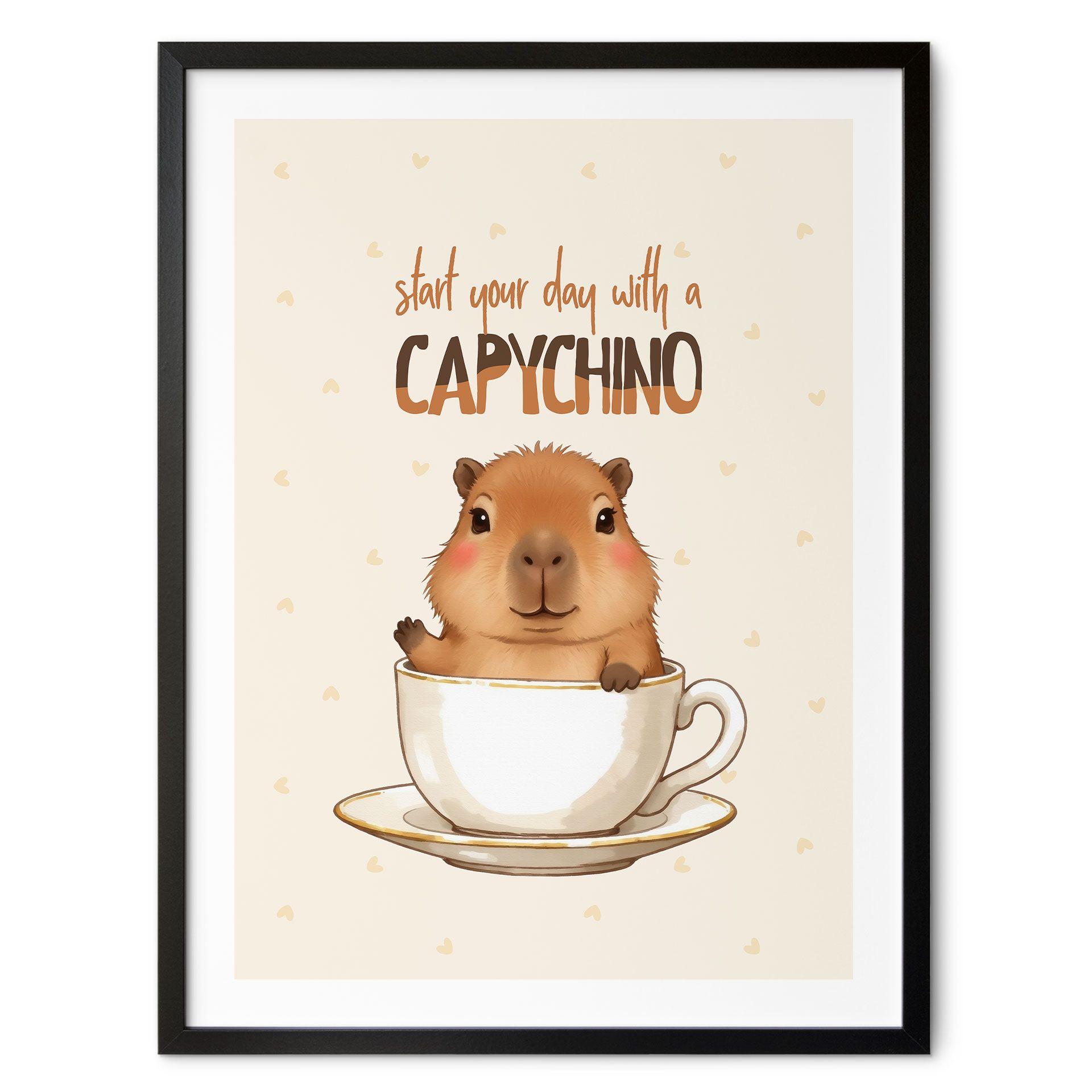 At sige plakat Capybara i kaffe - Capychino