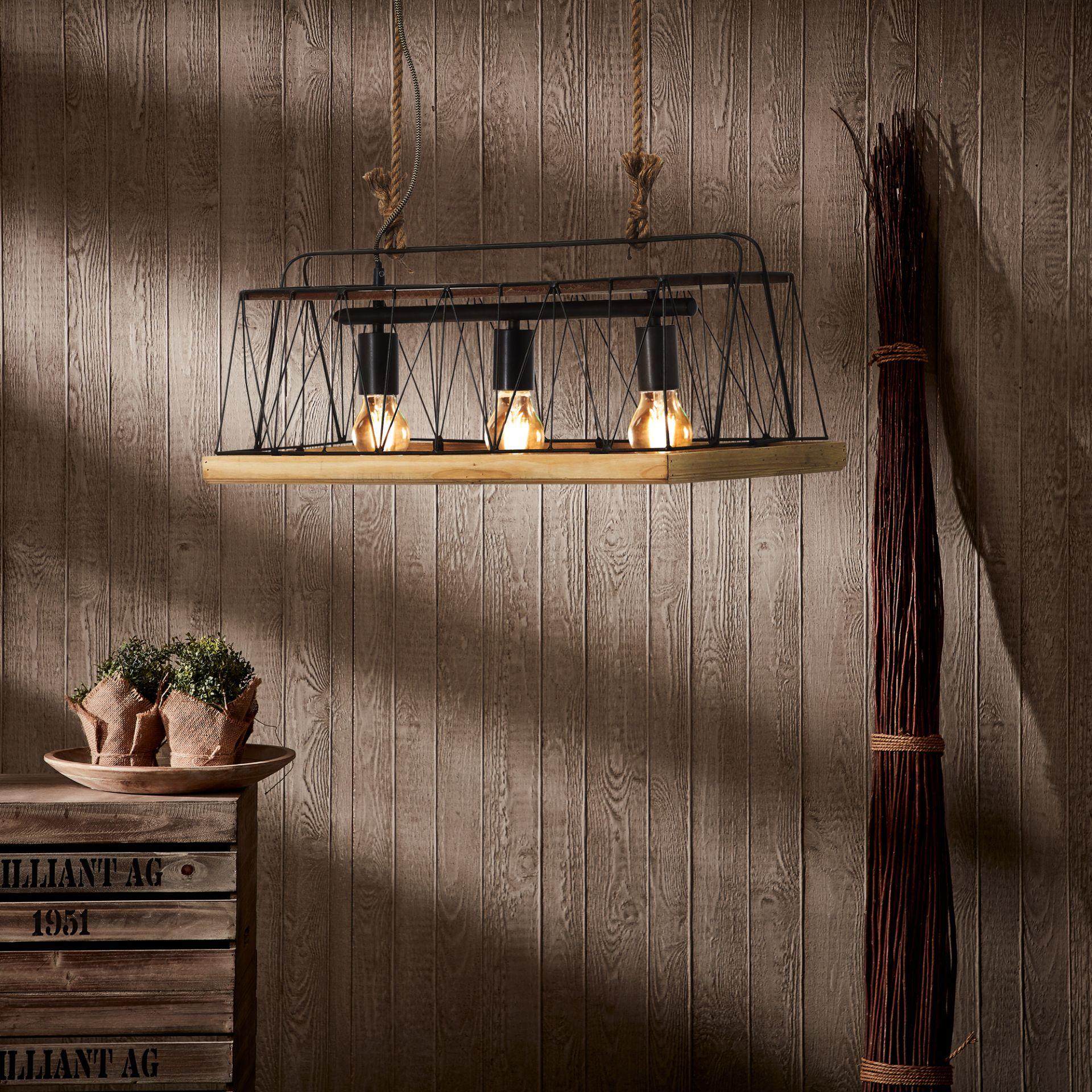 Pendelleuchte Lorenz, braun, 110 x 59 cm, Holz Pendelleuchte
