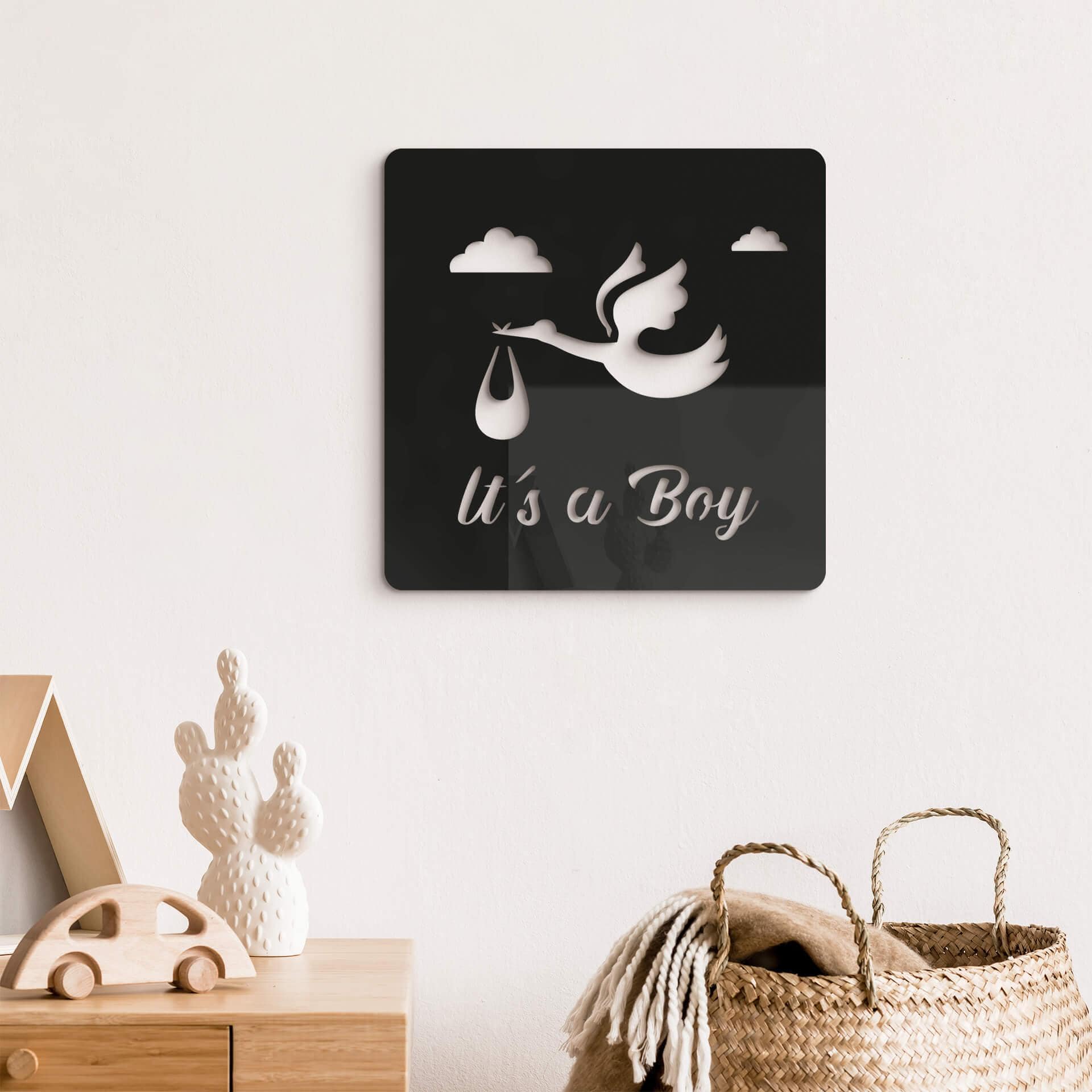Decoración acrílica bebé - Es un niño