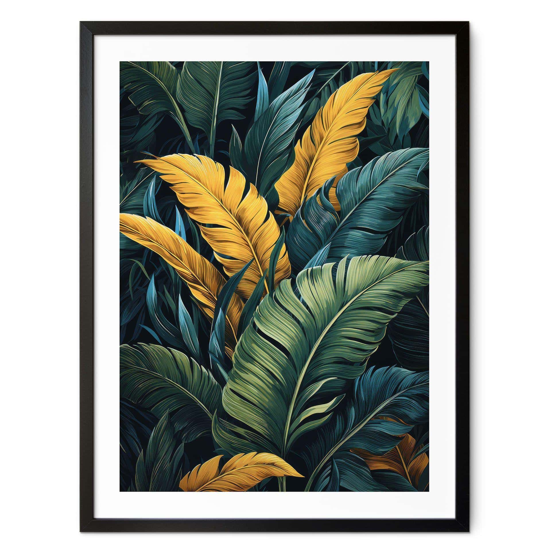 Póster Hojas de palmera de colores - Jaszke