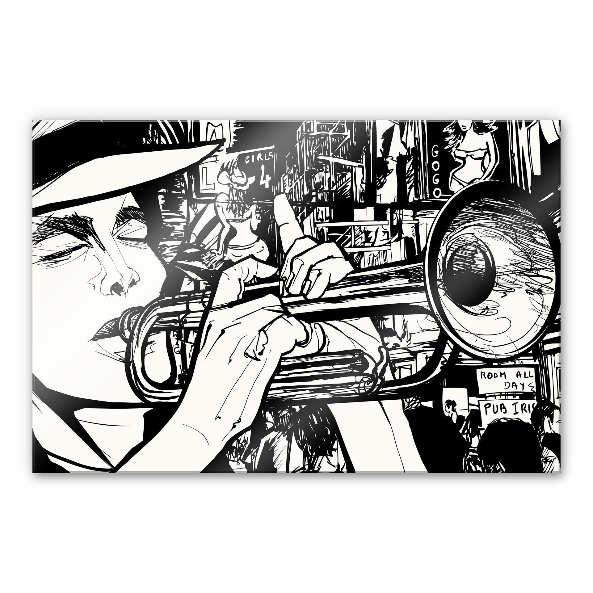Akrylbillede Sound of a Street Musician