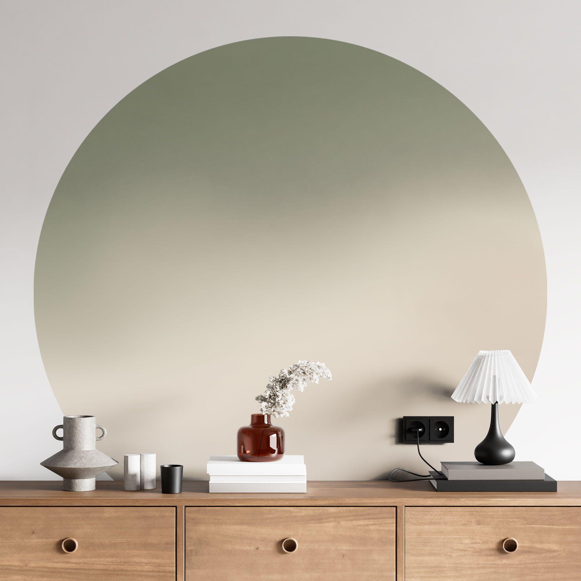 Vinilo decorativo Ombre - Niebla del bosque - Redondo