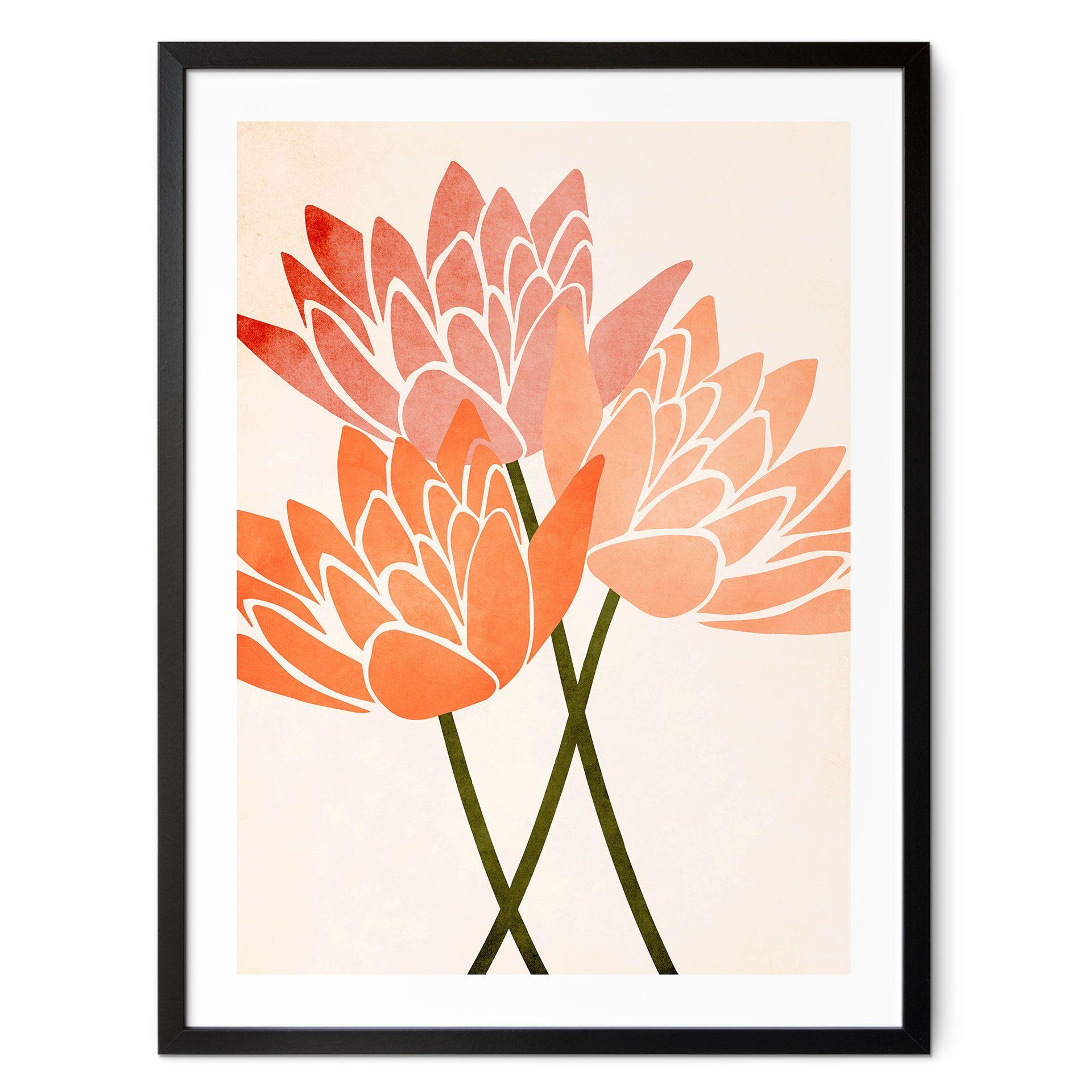 Plakat Farverige lotusblomster - Kubistika