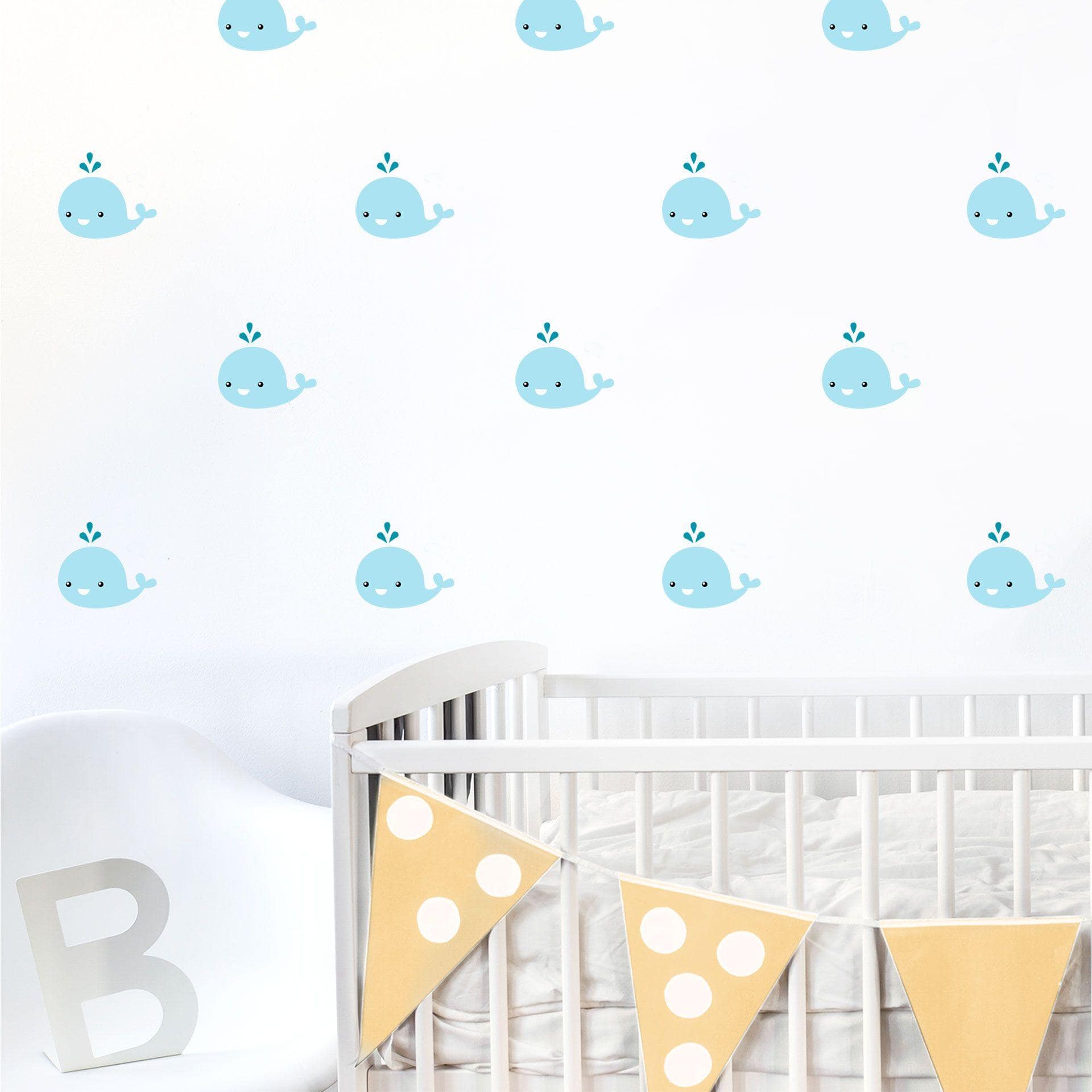 Sticker mural - Set bébé baleine
