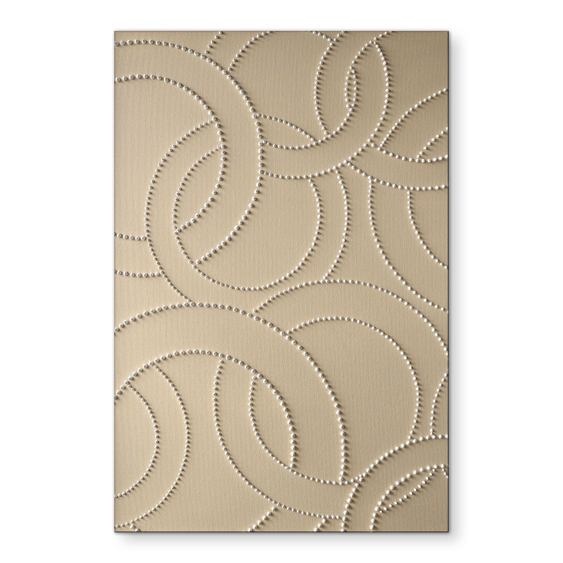 Billede Abstrakte ringe beige - Grande – print på aluminium (Alu-Dibond)