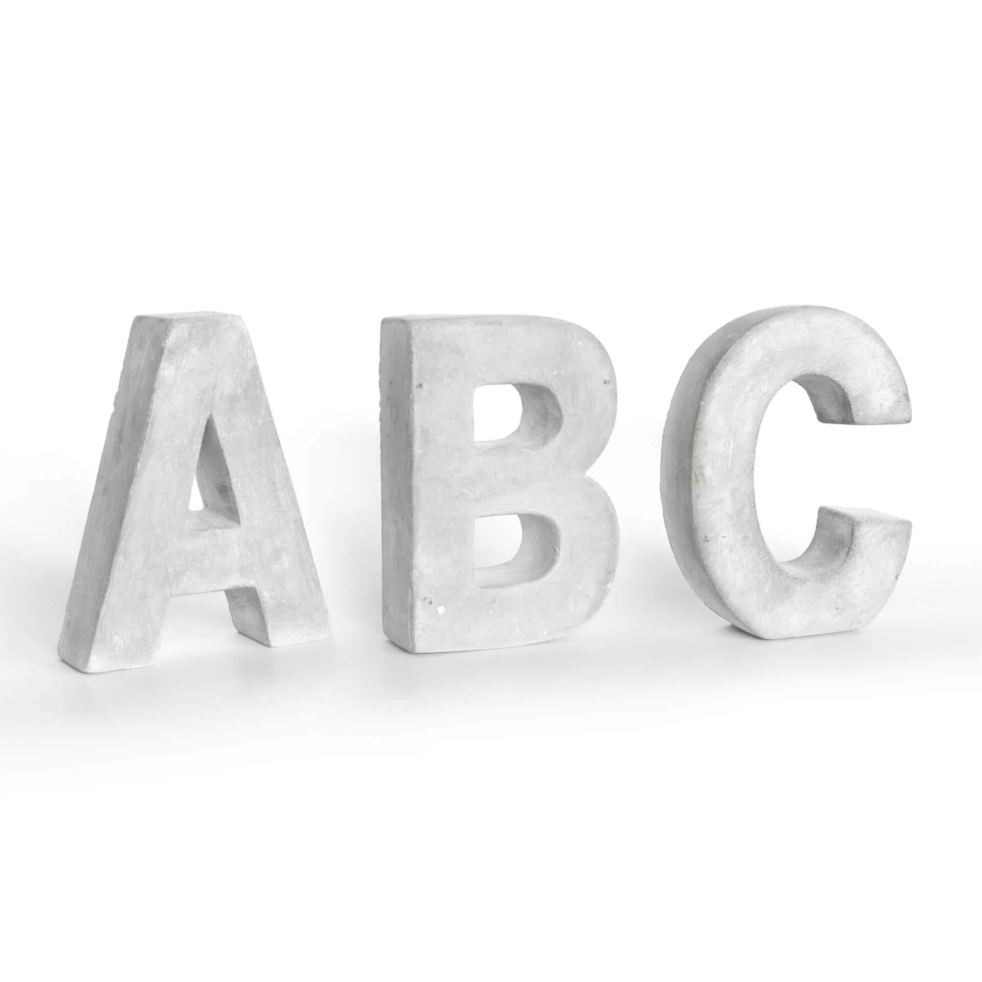 Lettres décoratives en béton - Lettres de l'alphabet (unitaire)
