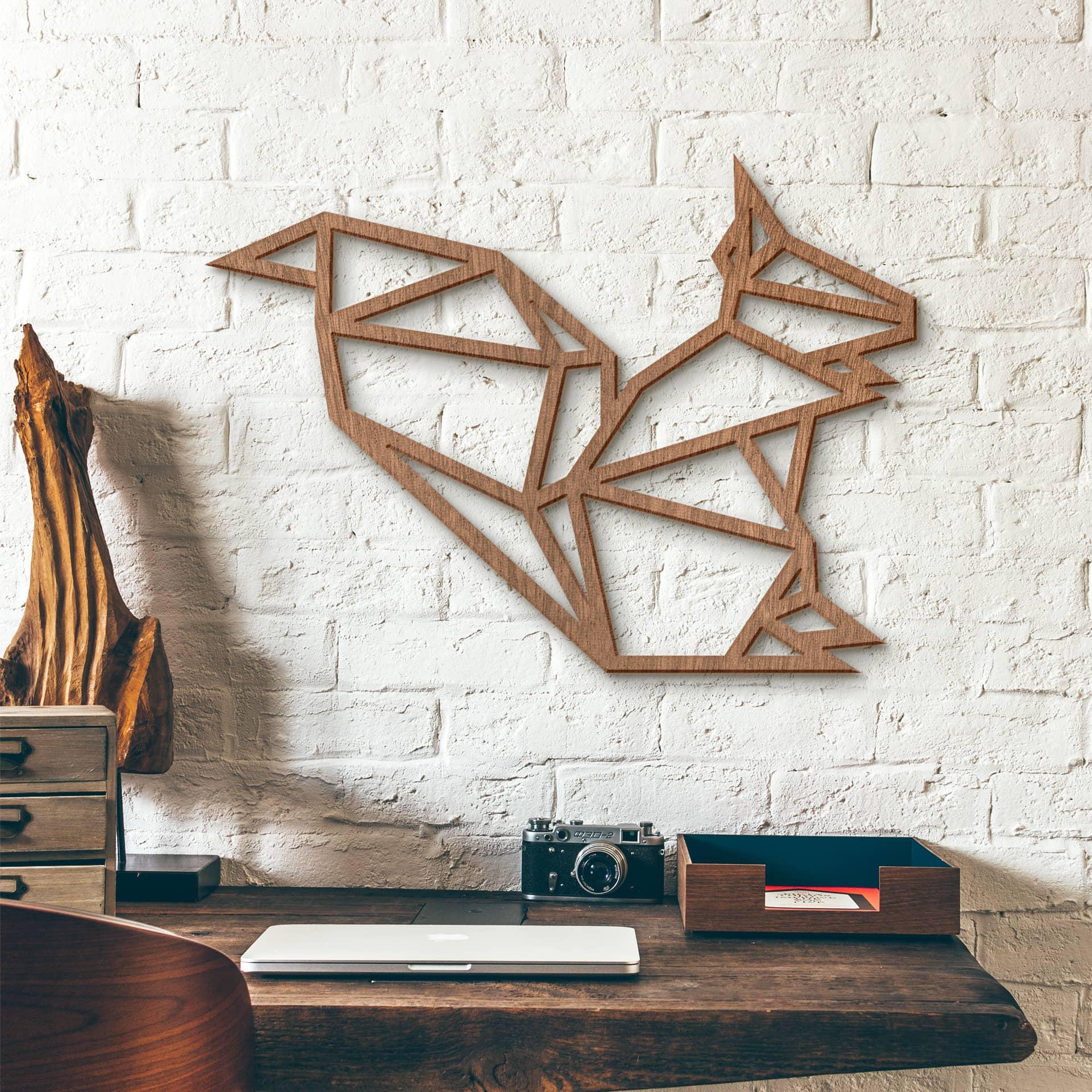 Trækunst Mahogni - Origami - Egern