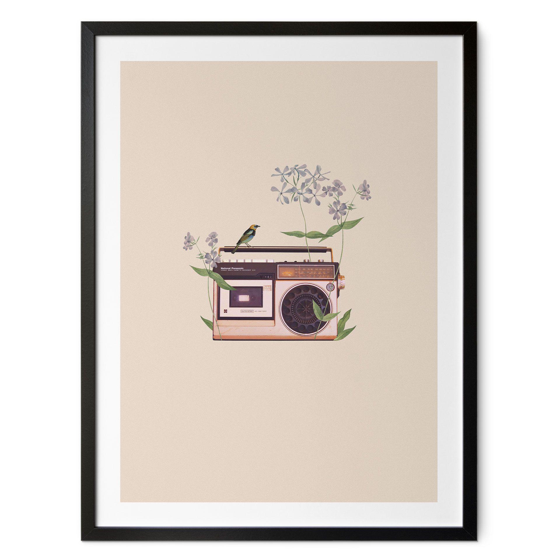 Póster Retro Radio floral - Frida Floral Studio