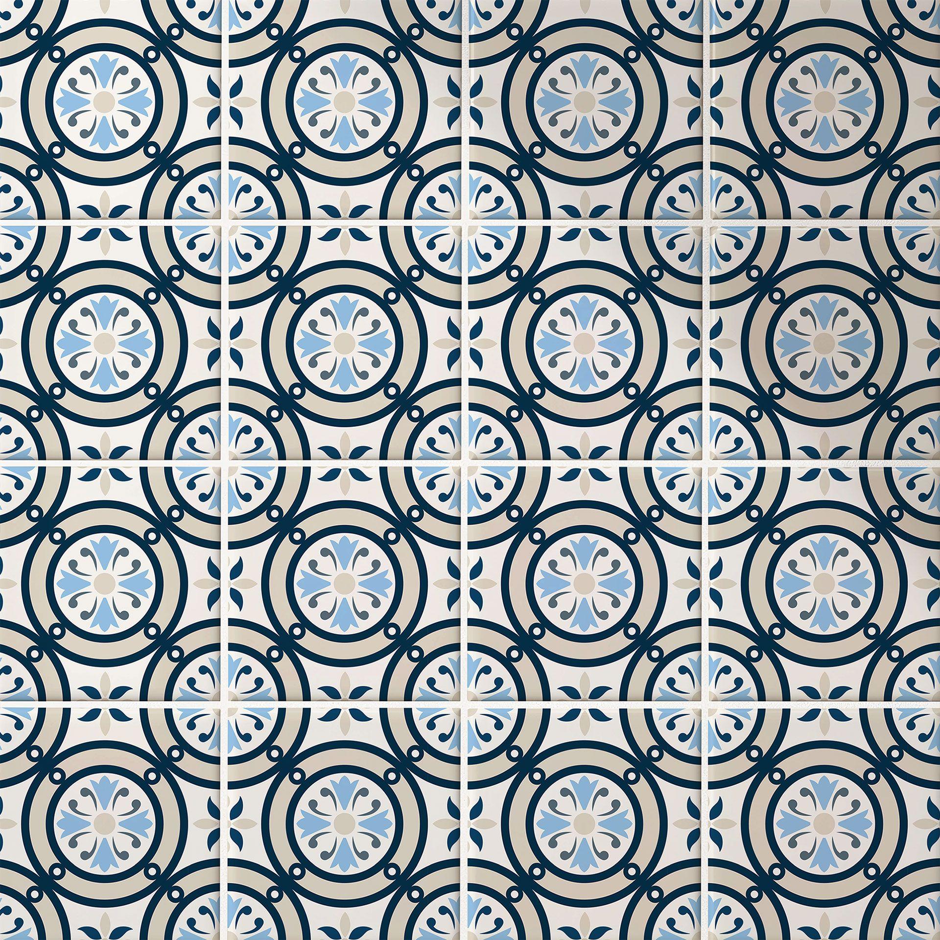 Azulejos Adhesivos florales - lote de 12