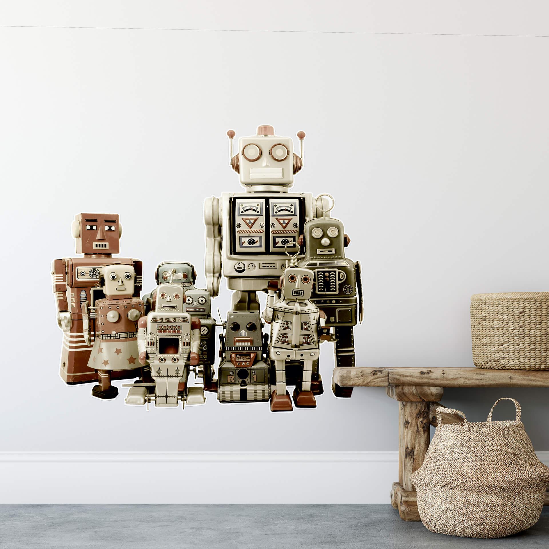 Sticker mural - Assemblée de robots