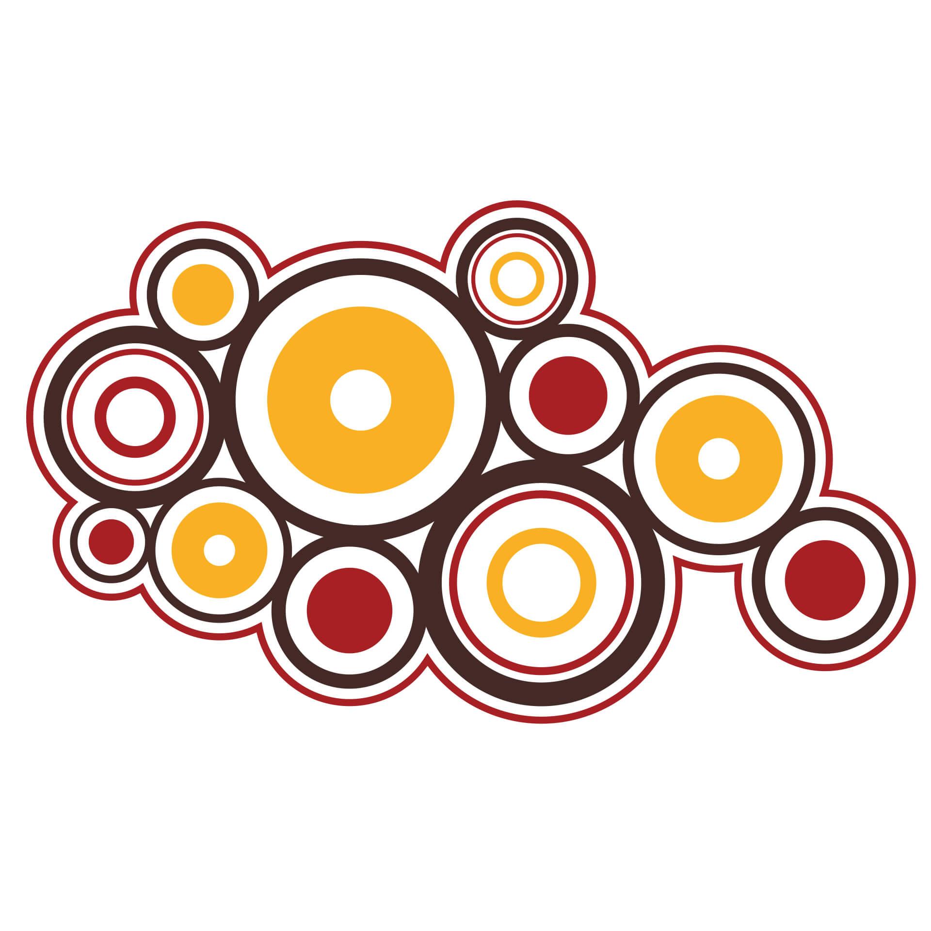 Wallsticker - Retro Ringe Orange