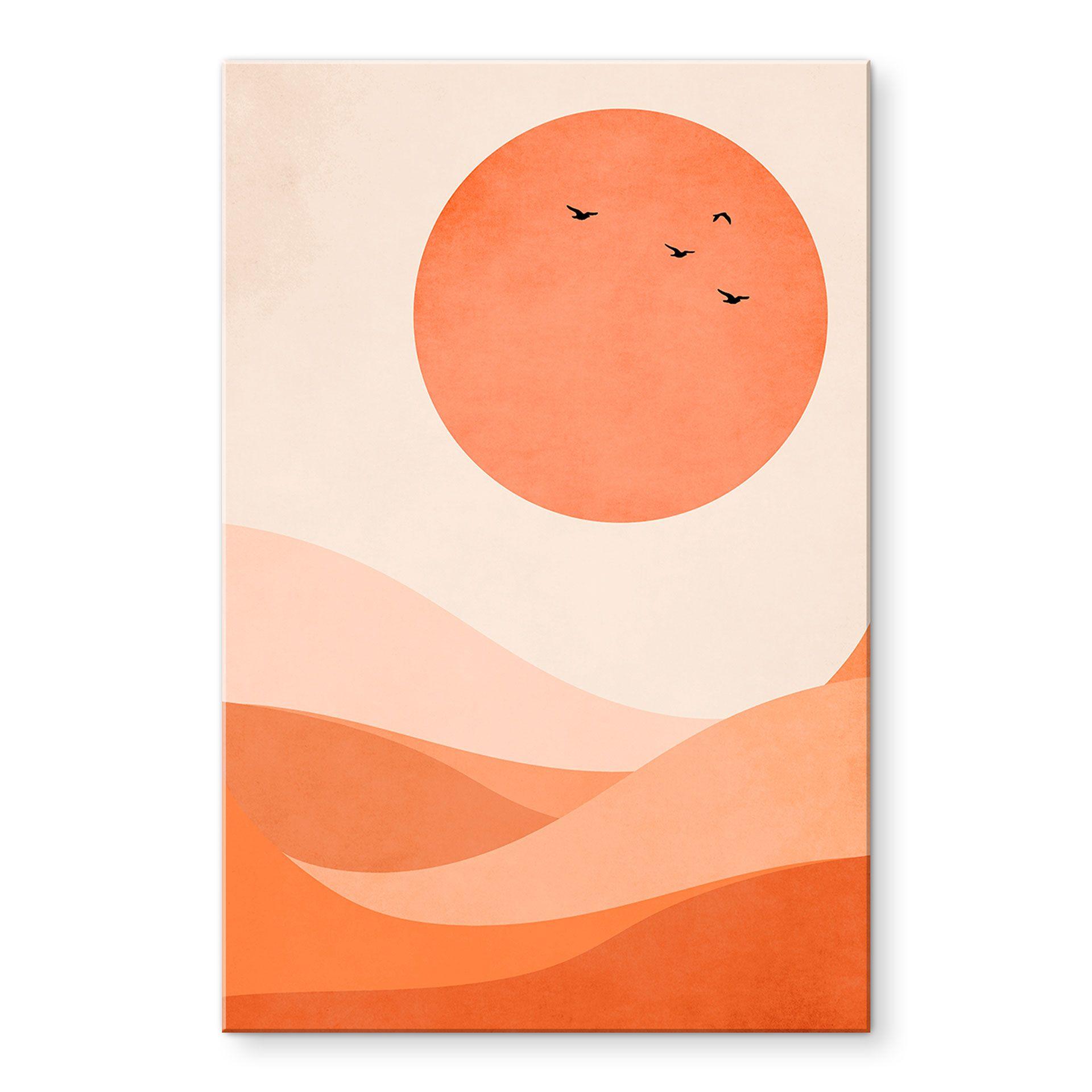 Akrylbillede Harmonisk landskab orange - Kubistika