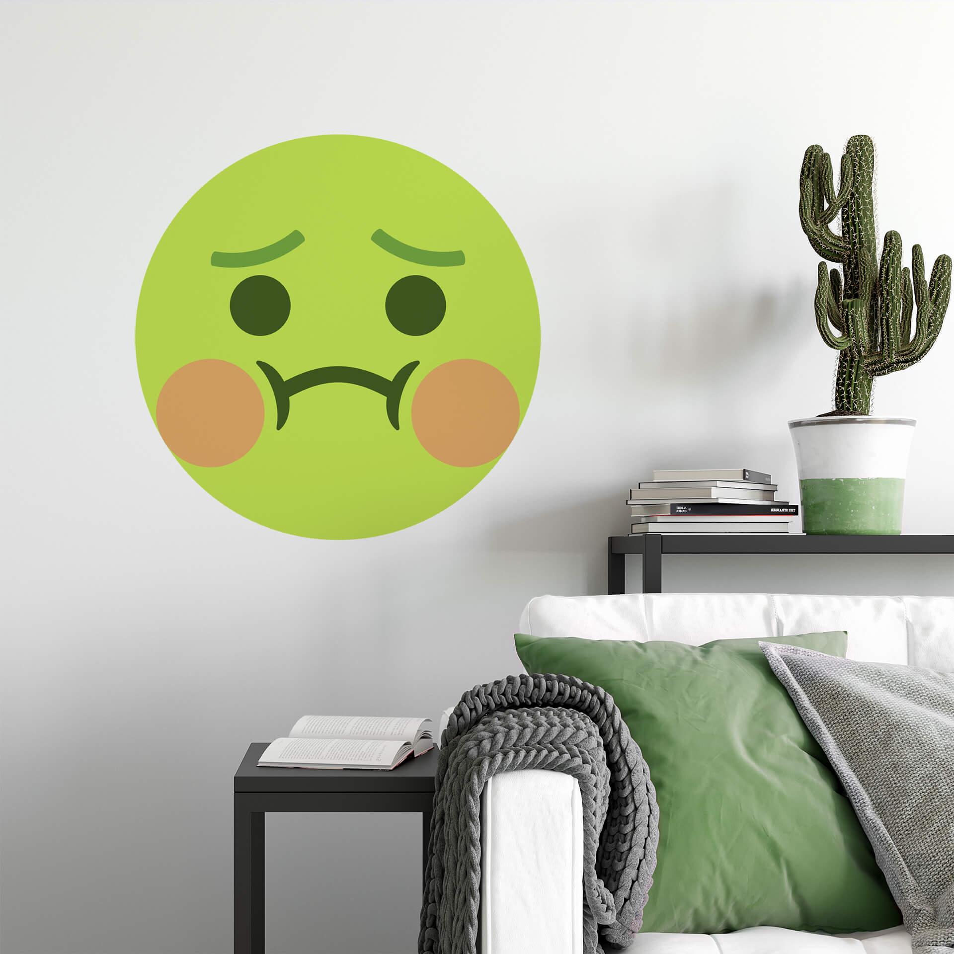 Muursticker Emoji Misselijk
