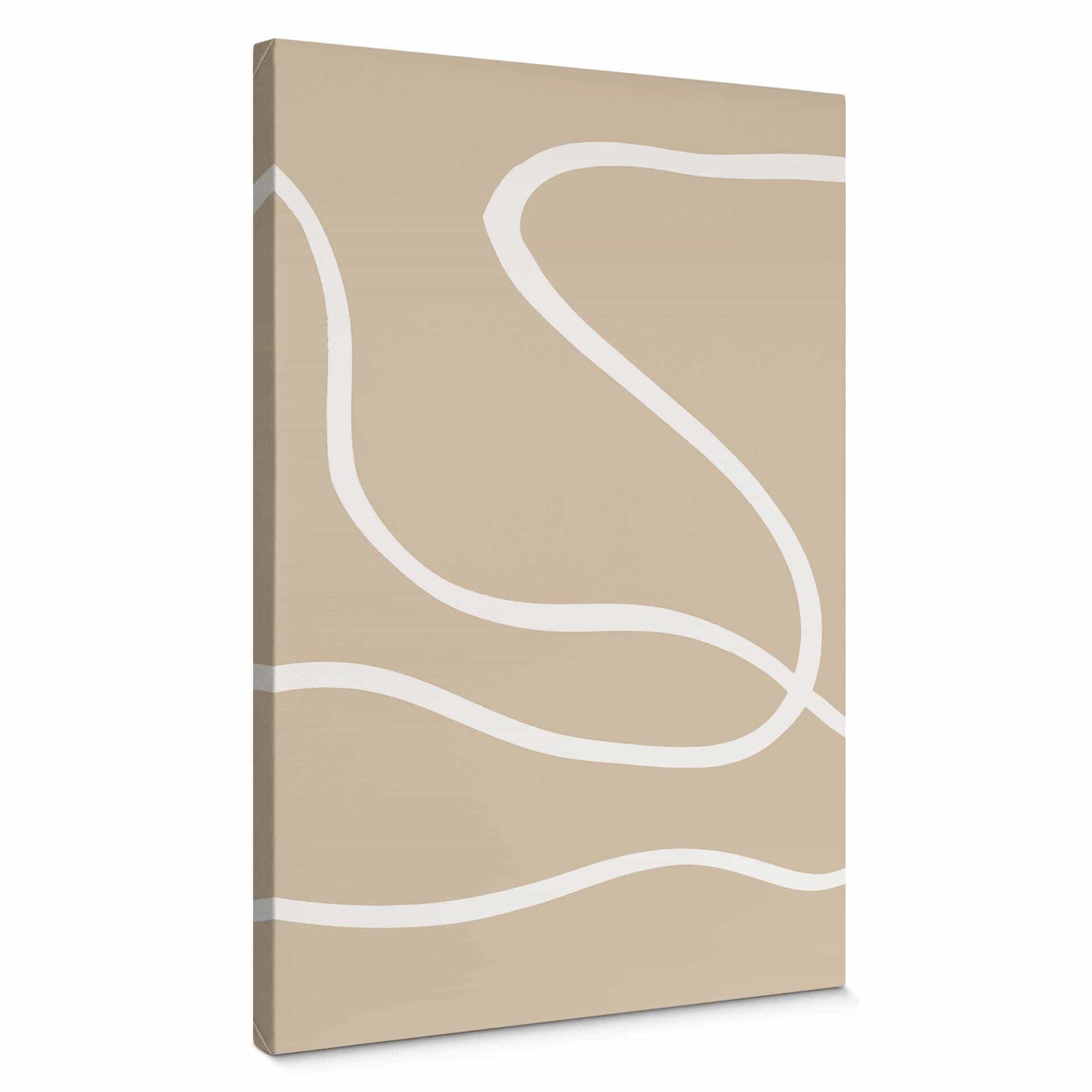 Lienzo 1X Estudio - Pinceladas blancas sobre beige