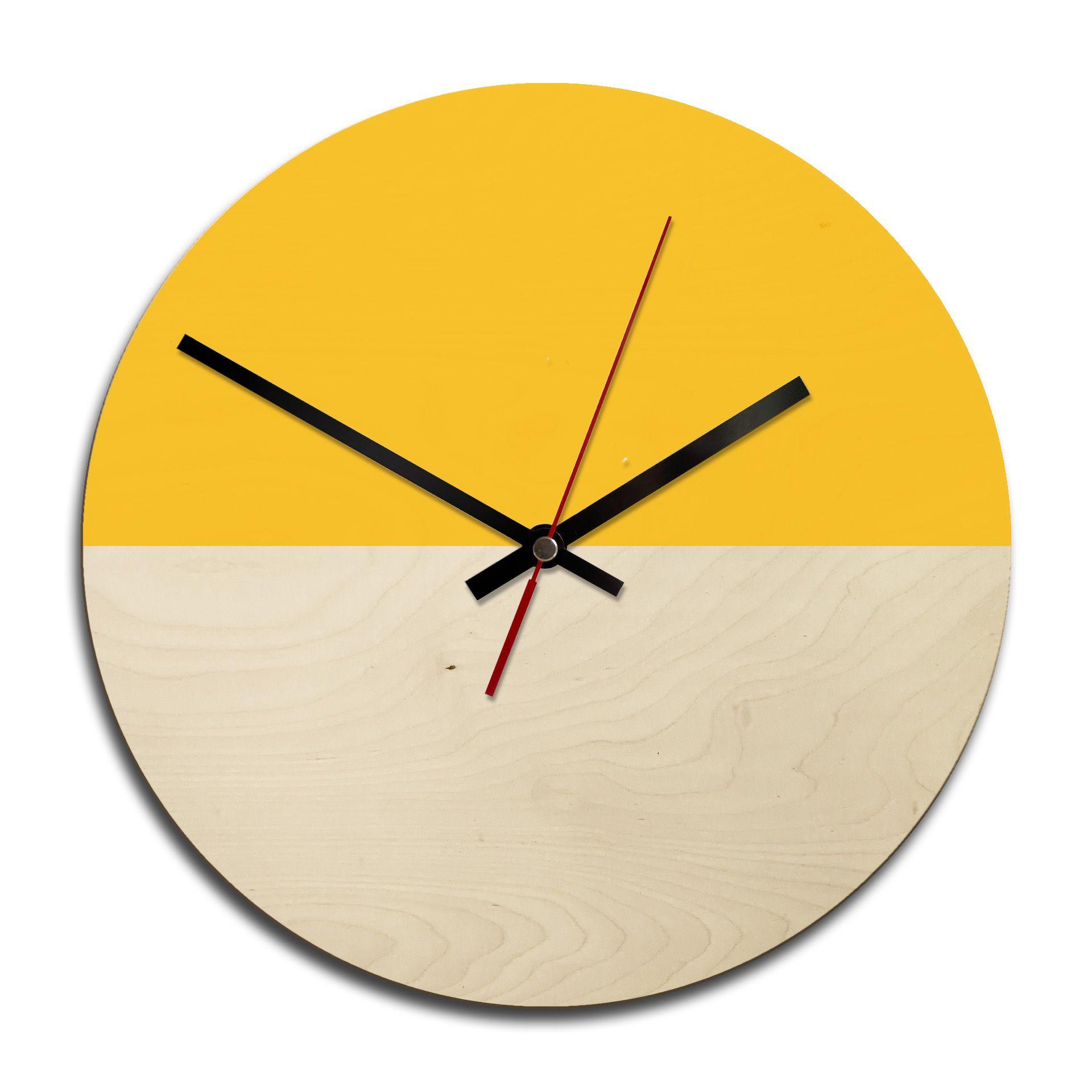 Horloge murale en bois - Hedda Jaune