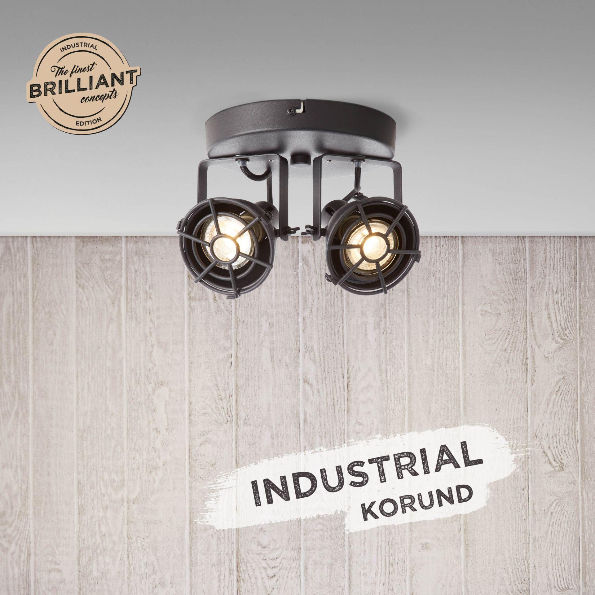 Spotrondell Josefine, Schwarz, ⌀20 cm, Metall Deckenspots, dimmbar