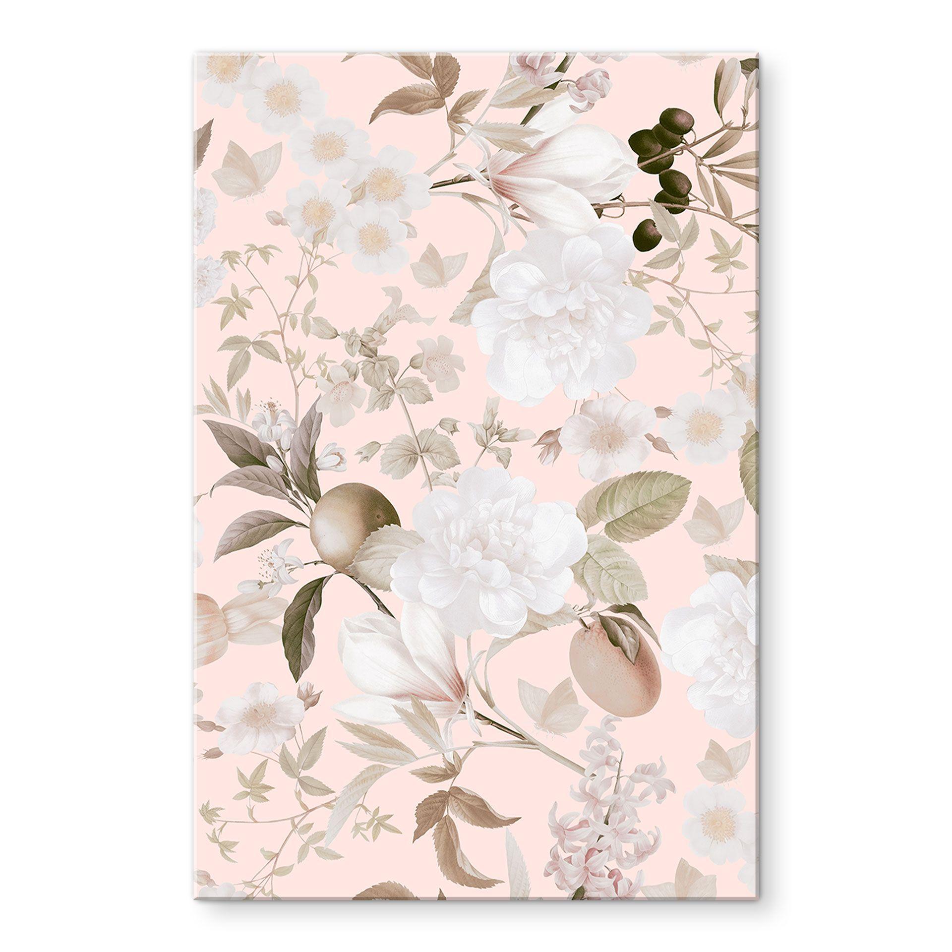 Akrylbillede Boho-illustration med blomster og frugter - UN Designs