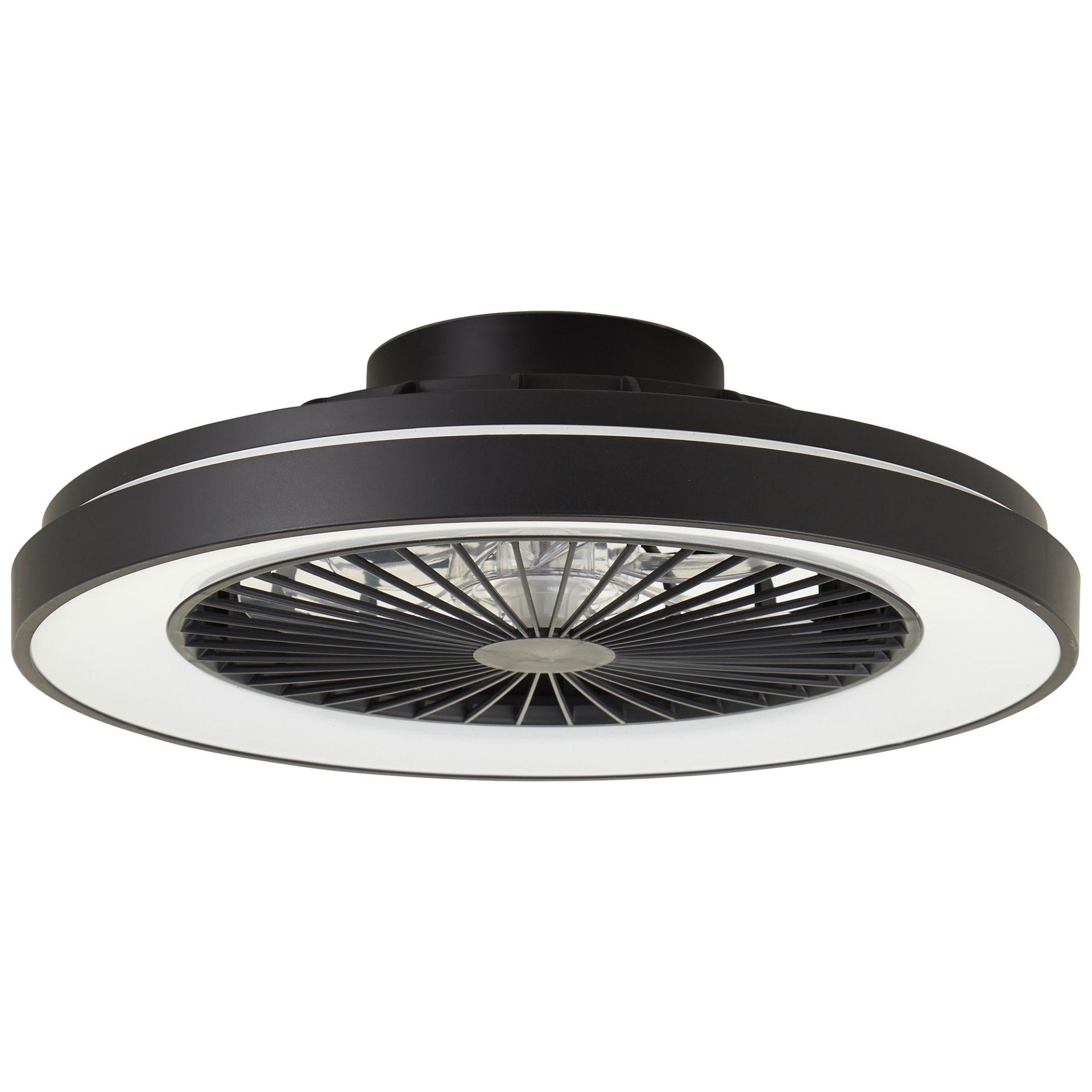 Deckenleuchte Levin, schwarz, 13,7 x 48,5 cm, Deckenventilator mit LED