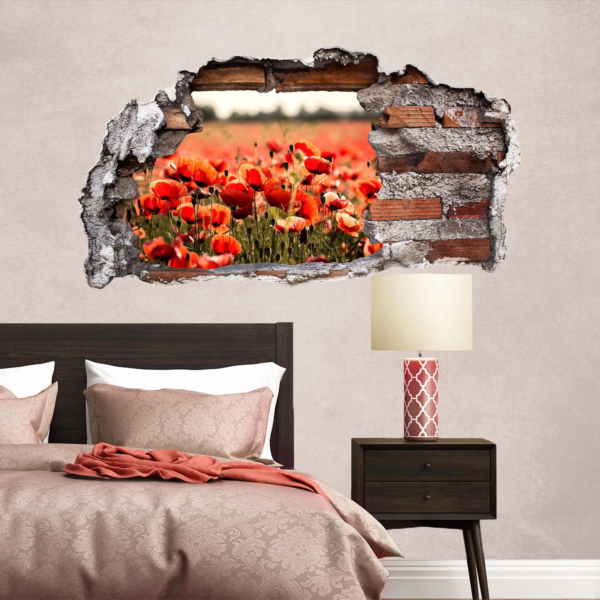 3D Wallsticker med valmuefelt