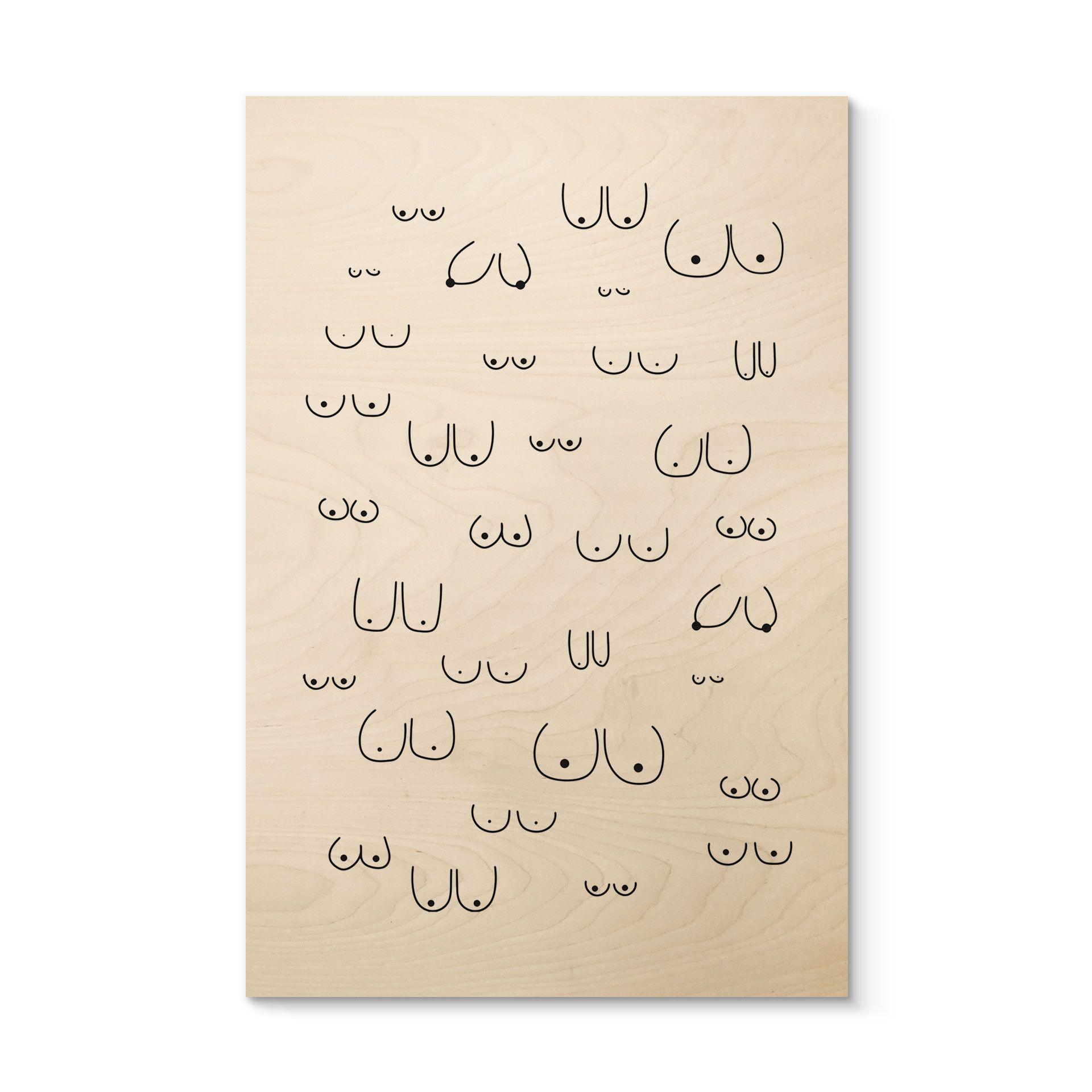 Cuadro de madera Line Art - Diversidad de la feminidad - Kerr-Dineen