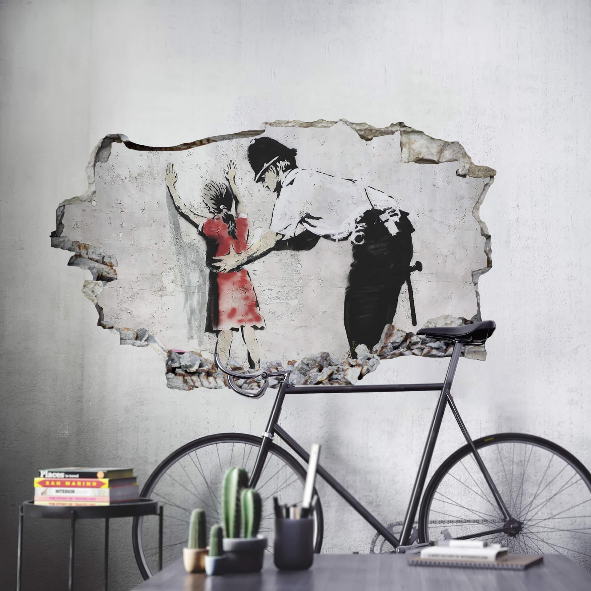 3D - Wallsticker Banksy - Policeman searching girl