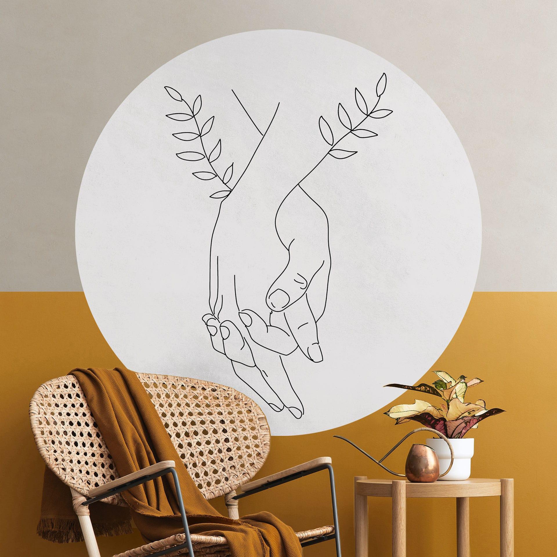 Vinilo decorativo de pared - Amantes cogidos de la mano - Lizde - Redondo
