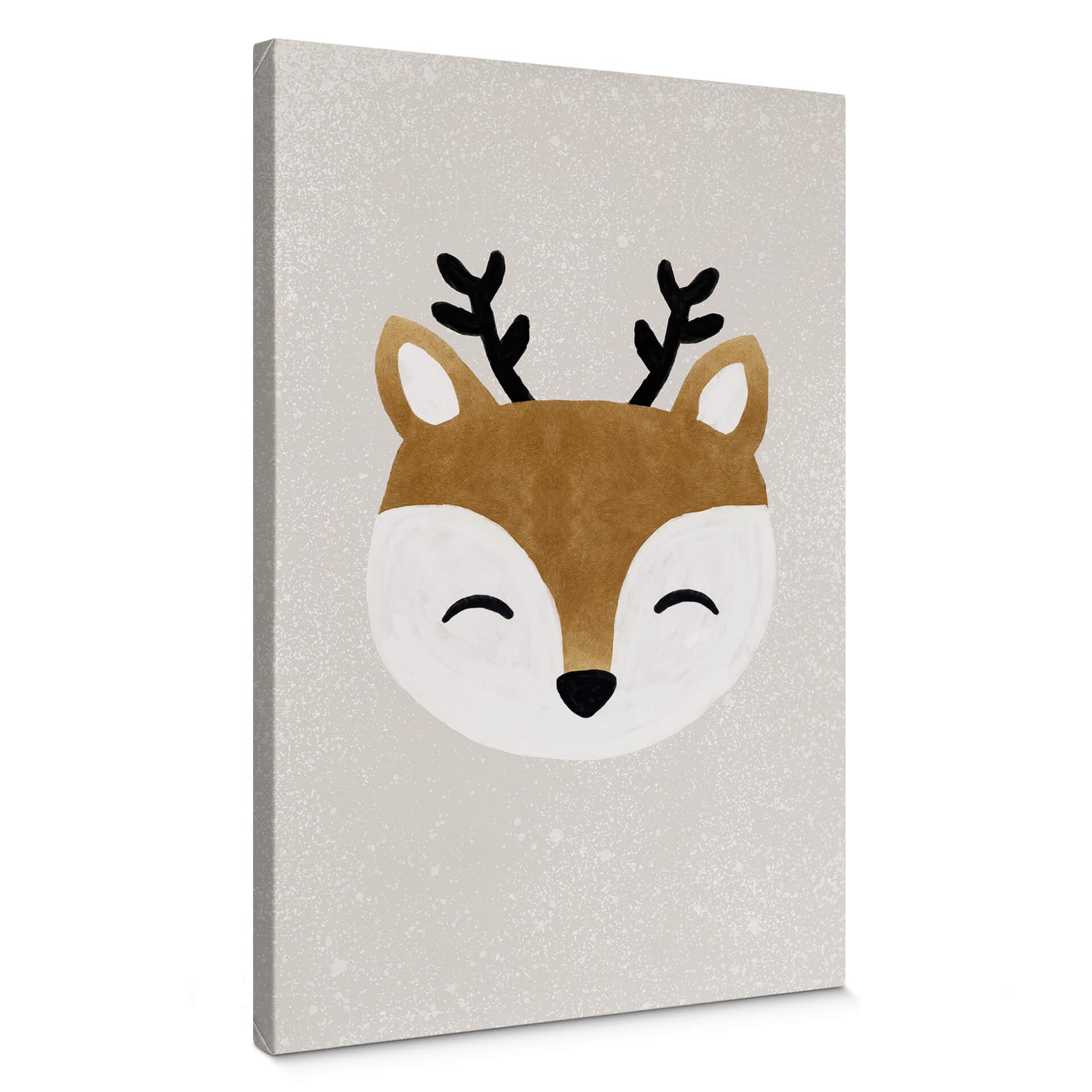 Lærredsprint - Orara Studio - Cute Reindeer