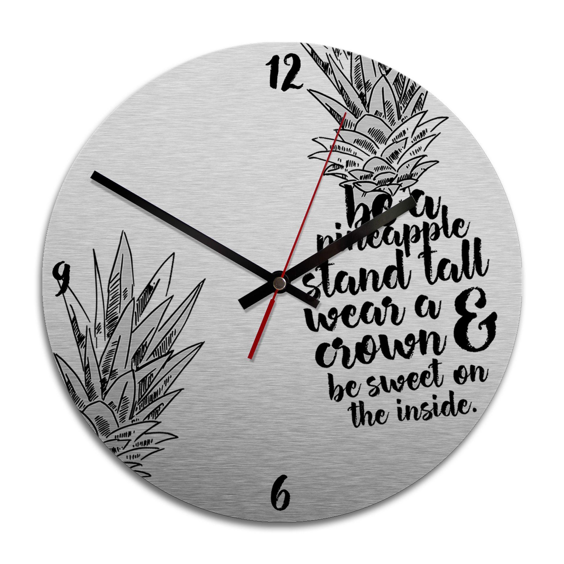 Horloge murale en Alu-Dibond - Argenté - Be a pineapple