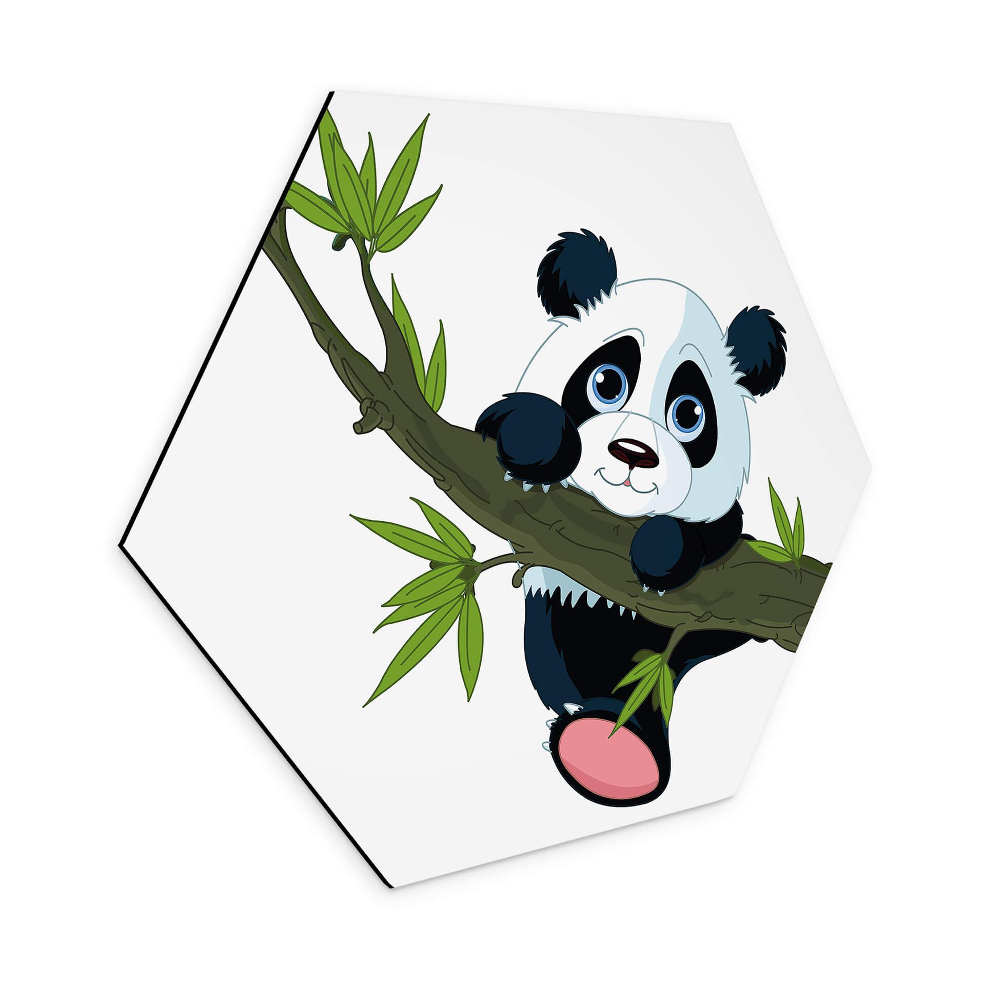 Hexagone - alu-Dibond Panda grimpant