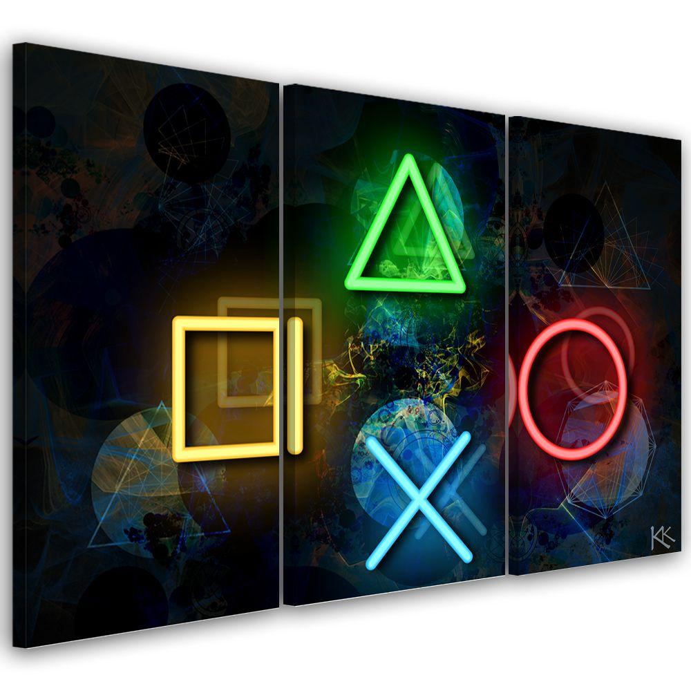 Canvas print 3 dele, knapper til controlleren
