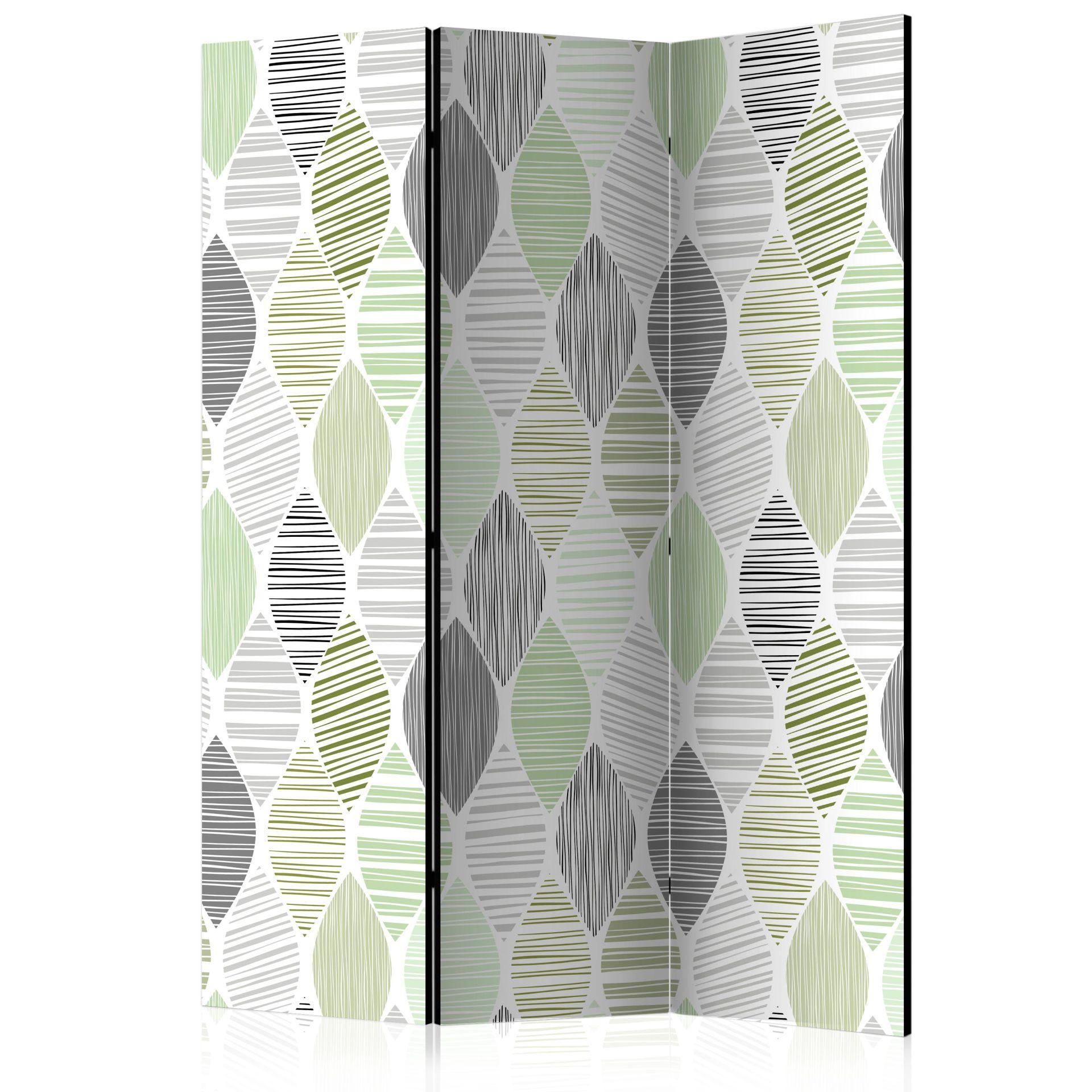 Screen room divider - Grønne tårer, 3-delt
