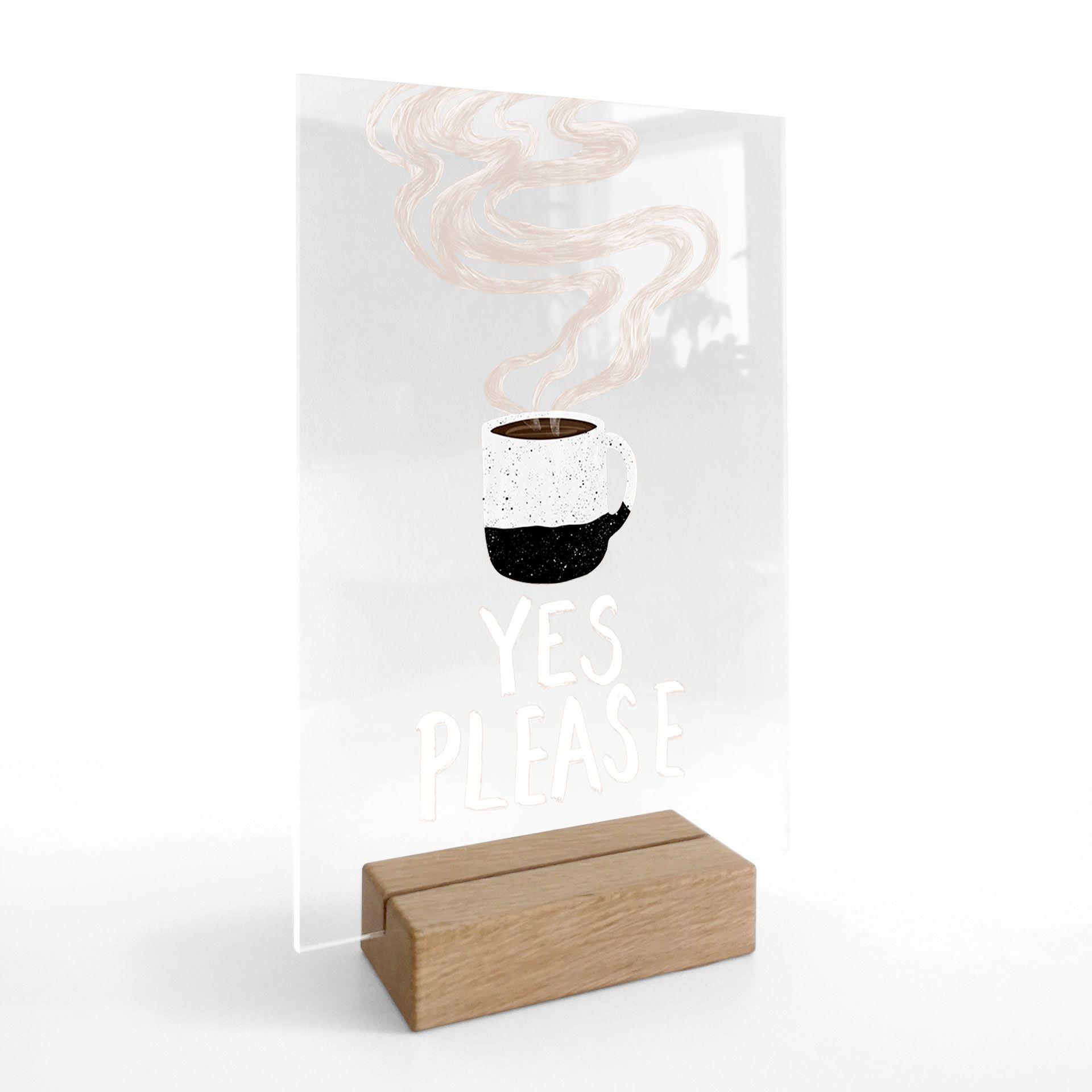 Borddisplay Varm kop kaffe om morgenen | Gennemsigtig - EMELIEmaria