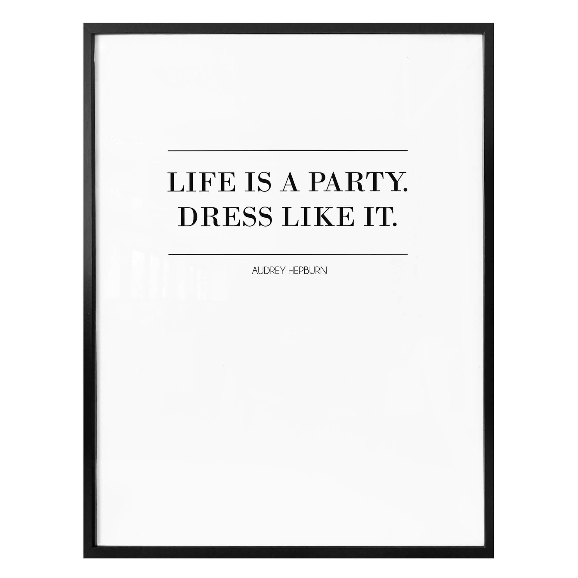 Póster Audrey Hepburn - La vida es una fiesta