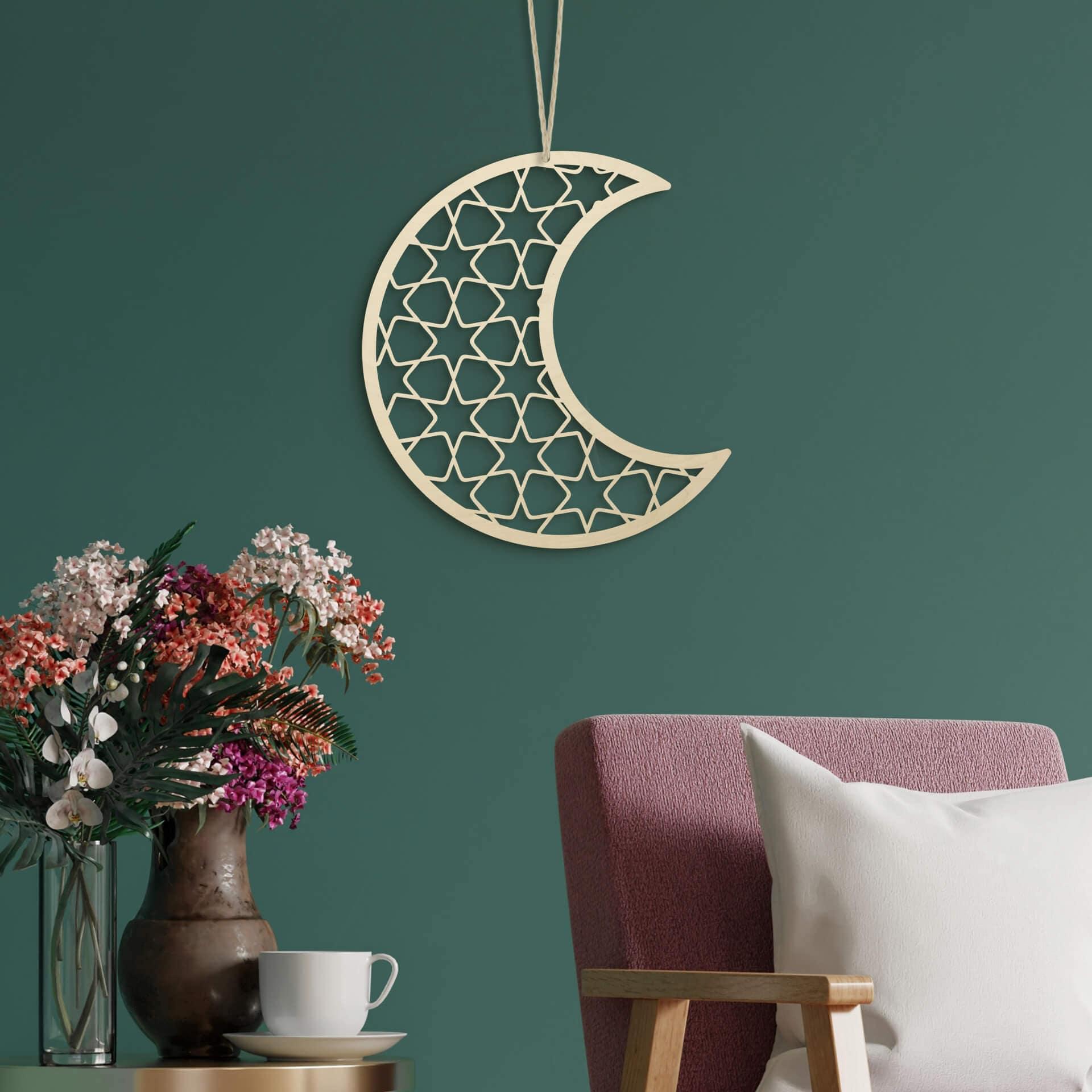Décoration en bois placage peuplier Ramadan - Lune