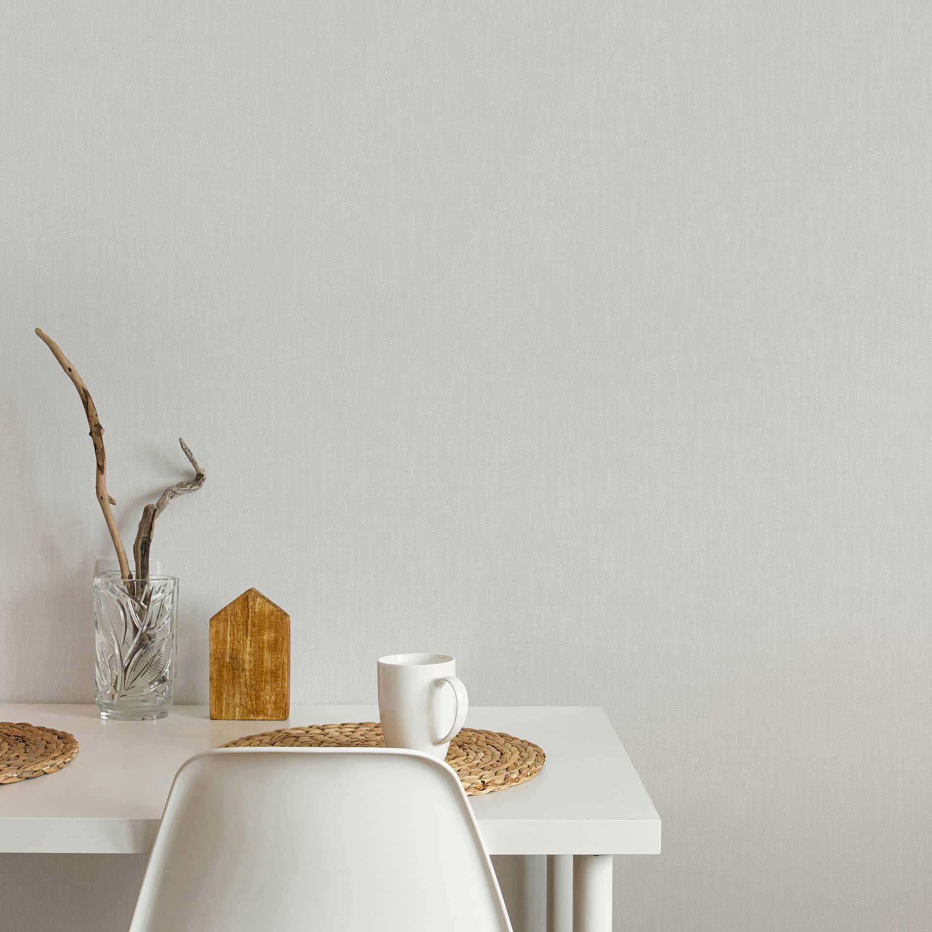 Papel pintado no tejido texturizado, estructura de líneas moderna en gris