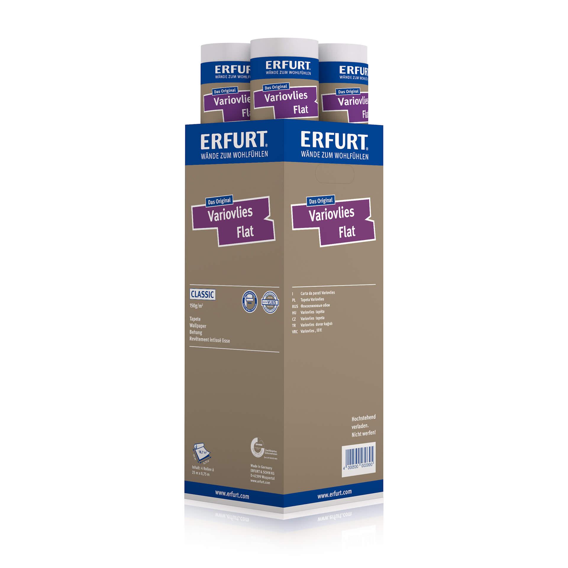 Erfurt renoveringsvæv Variovlies Flat 150 g/m² 25x0,75 m kasse (4 ruller)