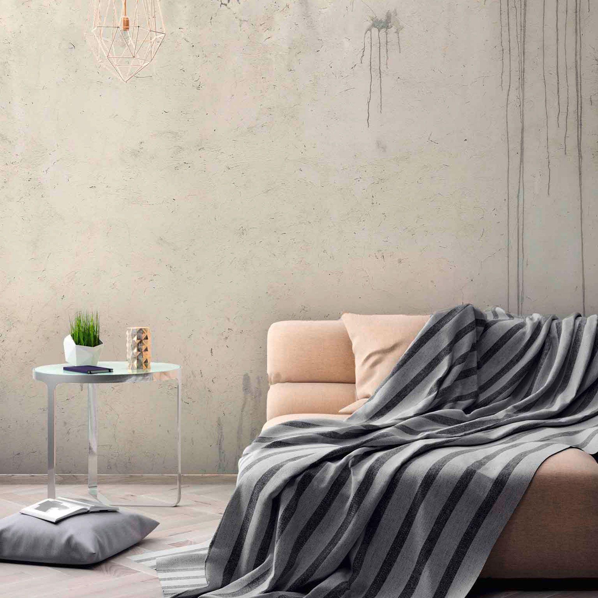 Industrial OldWall tapet i grå creme - non-woven tapet Designwalls 2 - 2,55 x 3,5 m