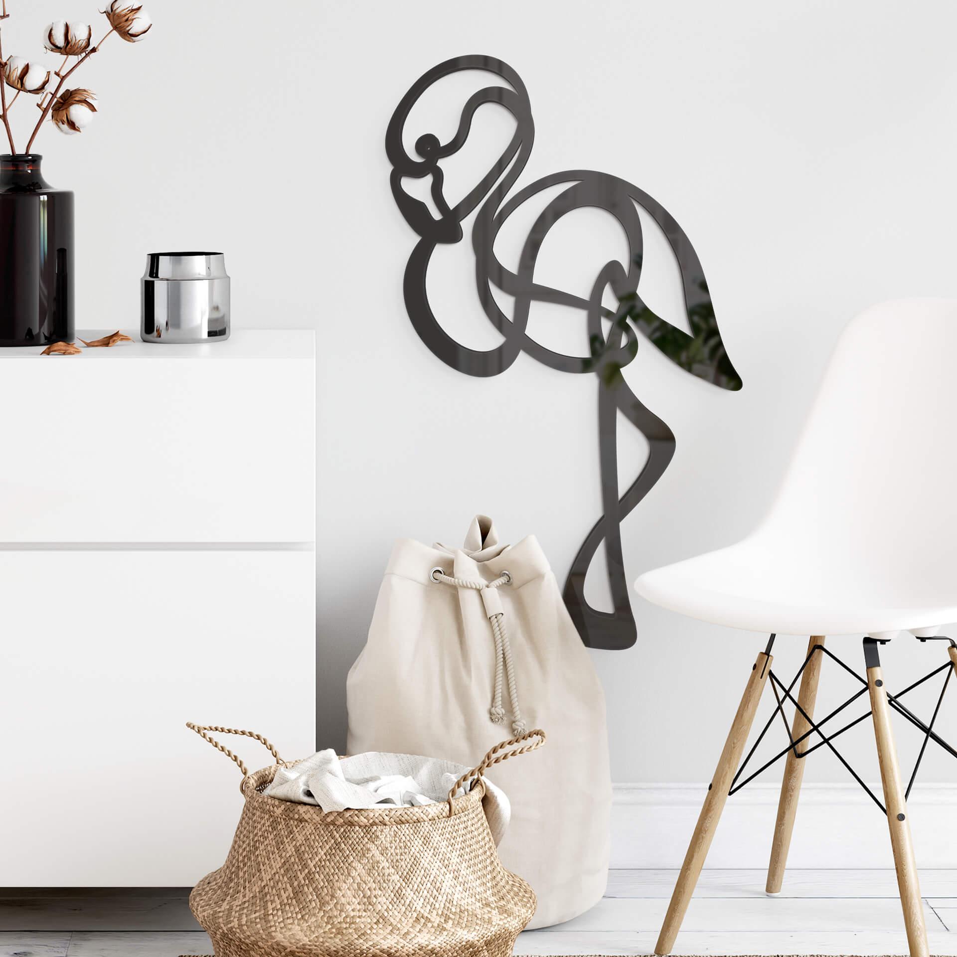 Decoración acrílica Line Art - Flamingo