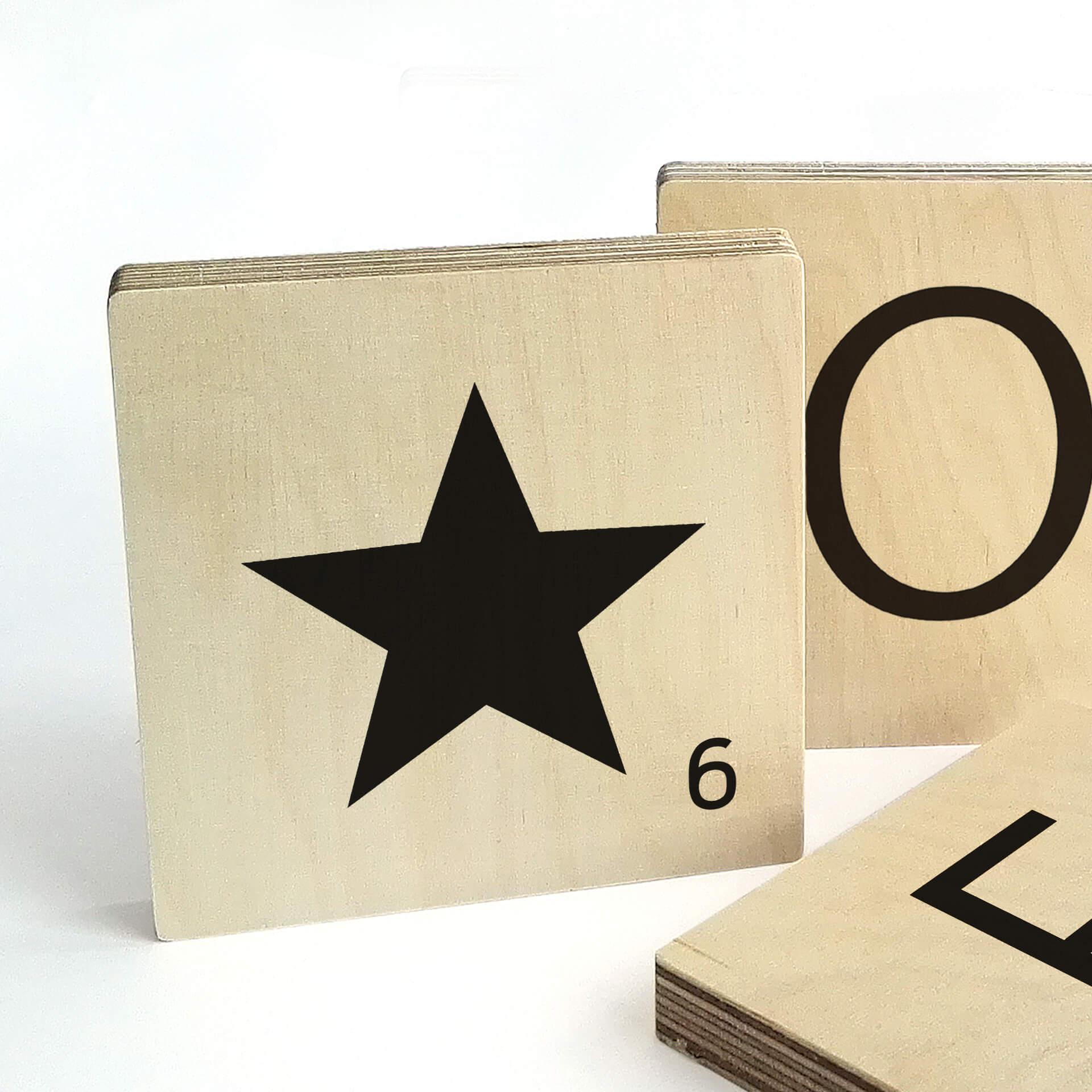 Træbogstaver - Scrabble - Stjerne