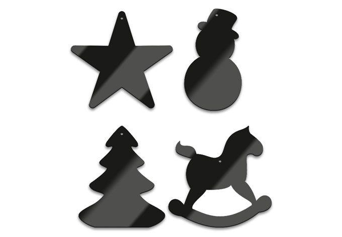 Décoration en verre acrylique pour sapin (4 pièces)