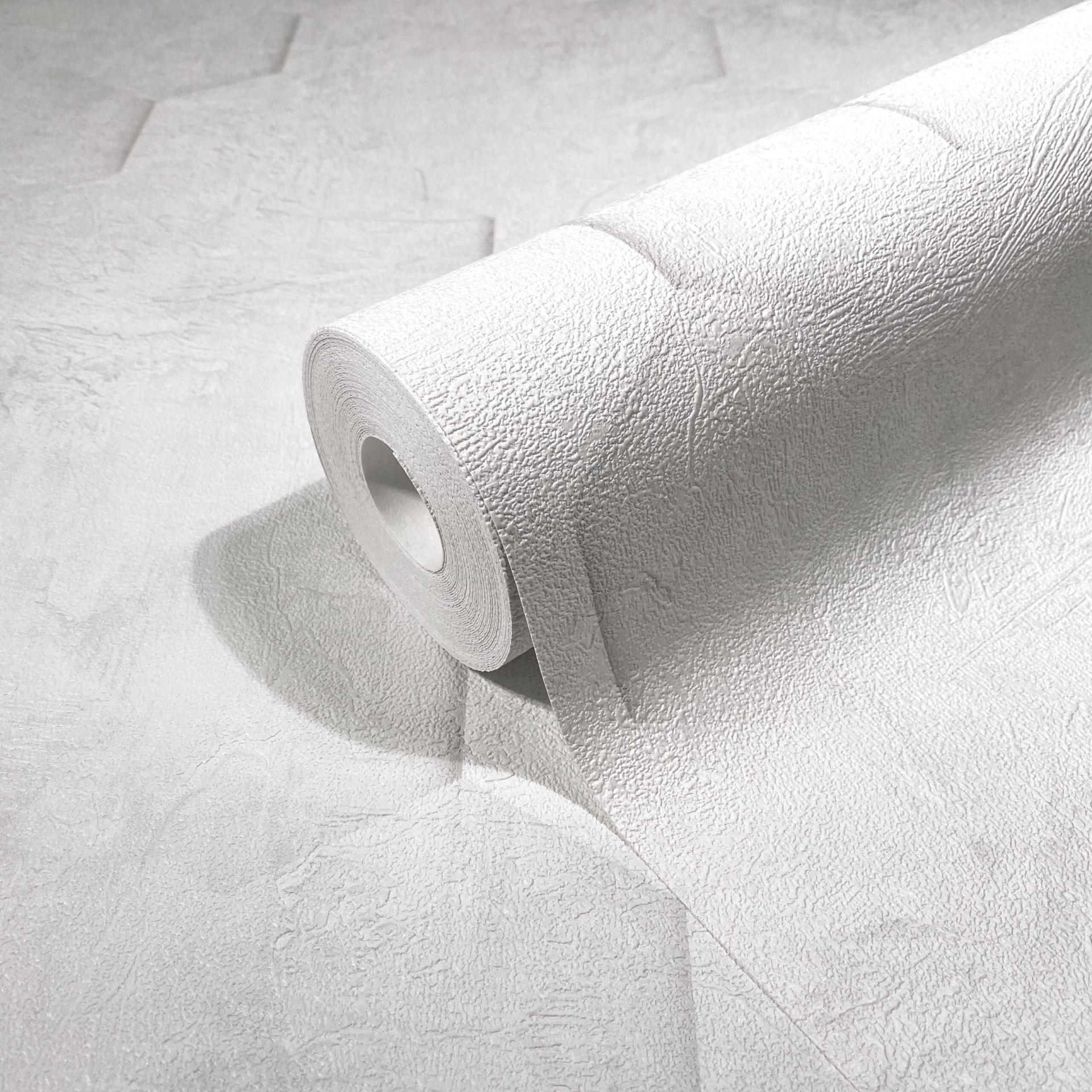 Non-woven tapet med 3D honeycomb mønster hvid tekstureret 