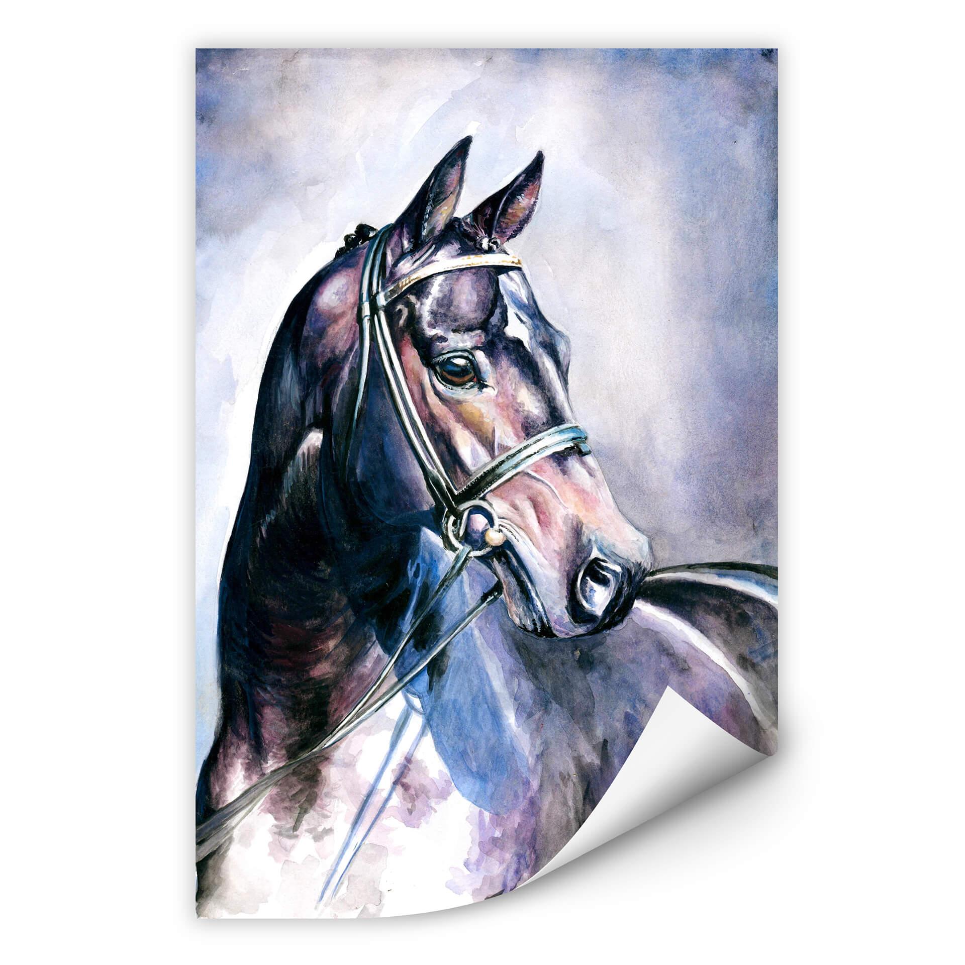 Muurprints Paarden Aquarel