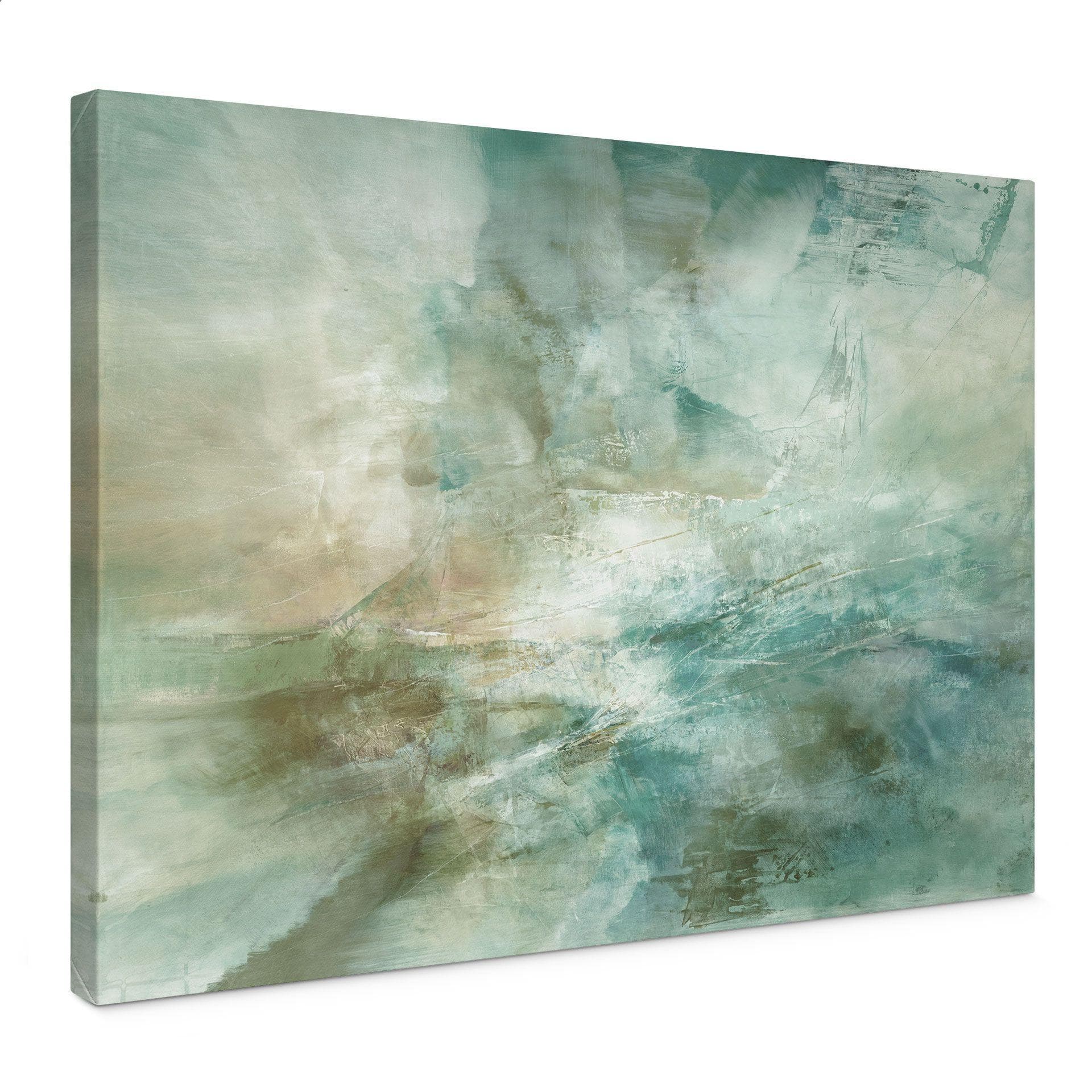 Tableau sur toile avec impression d'art - Lumière de brouillard vert sauge - Schmucker