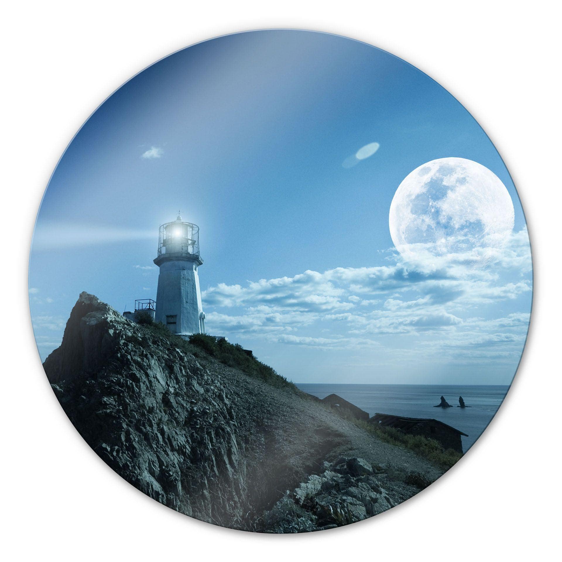 Tableau en verre - Phare - rond