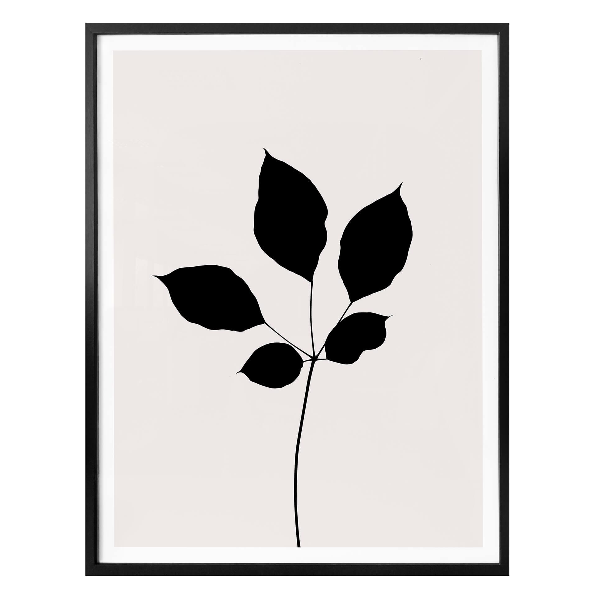Póster Kubistika - Hoja de castaño negro