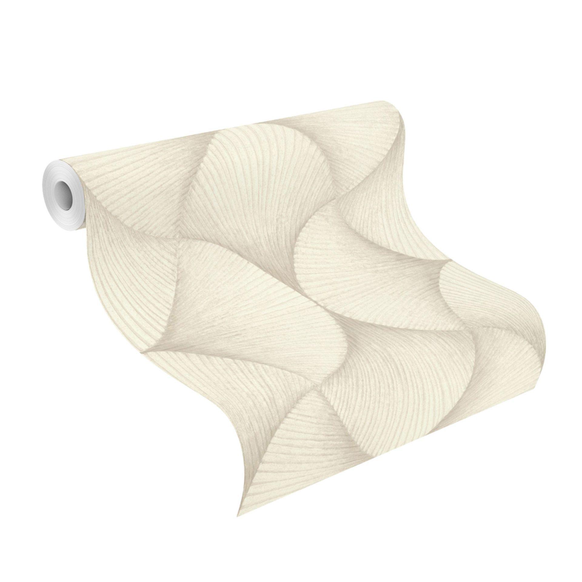metallic tapet, non-woven tapet Sky Lounge hvid 10.00x1.06 m