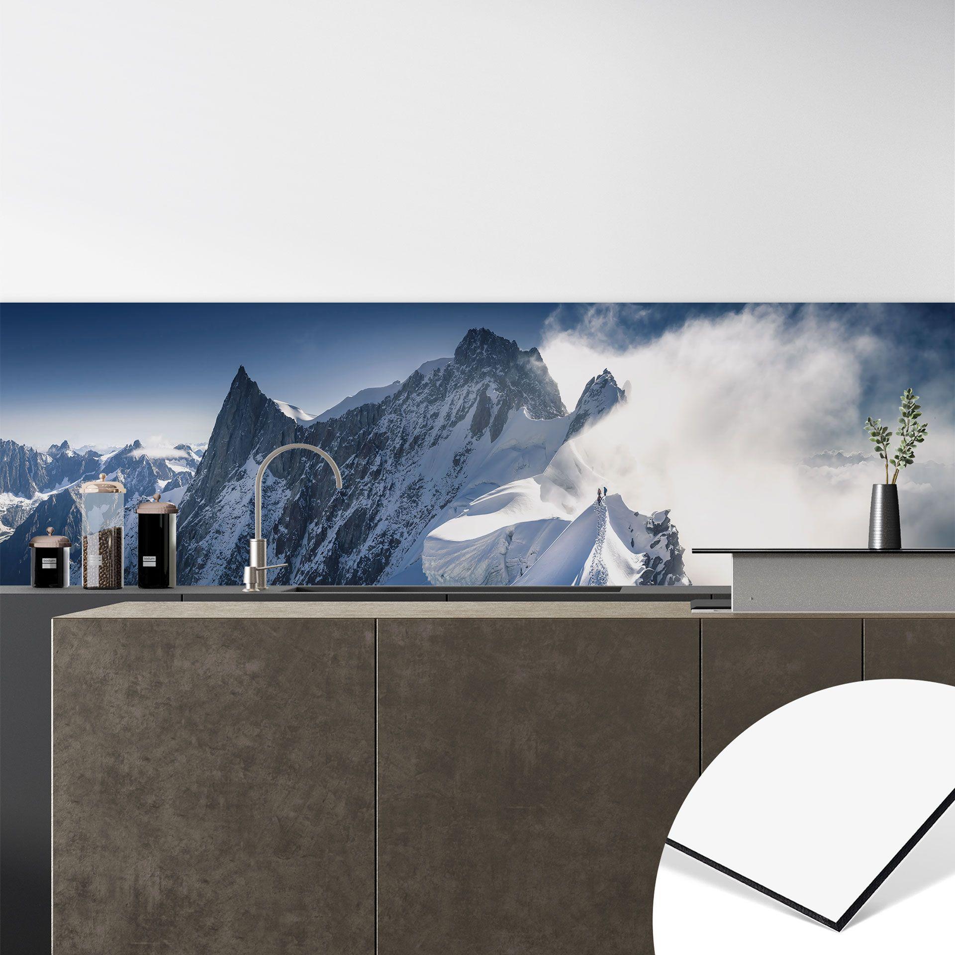 Stænkplade til køkken med bjergmotiv - Toppen af Mont Blanc - Nienartowicz