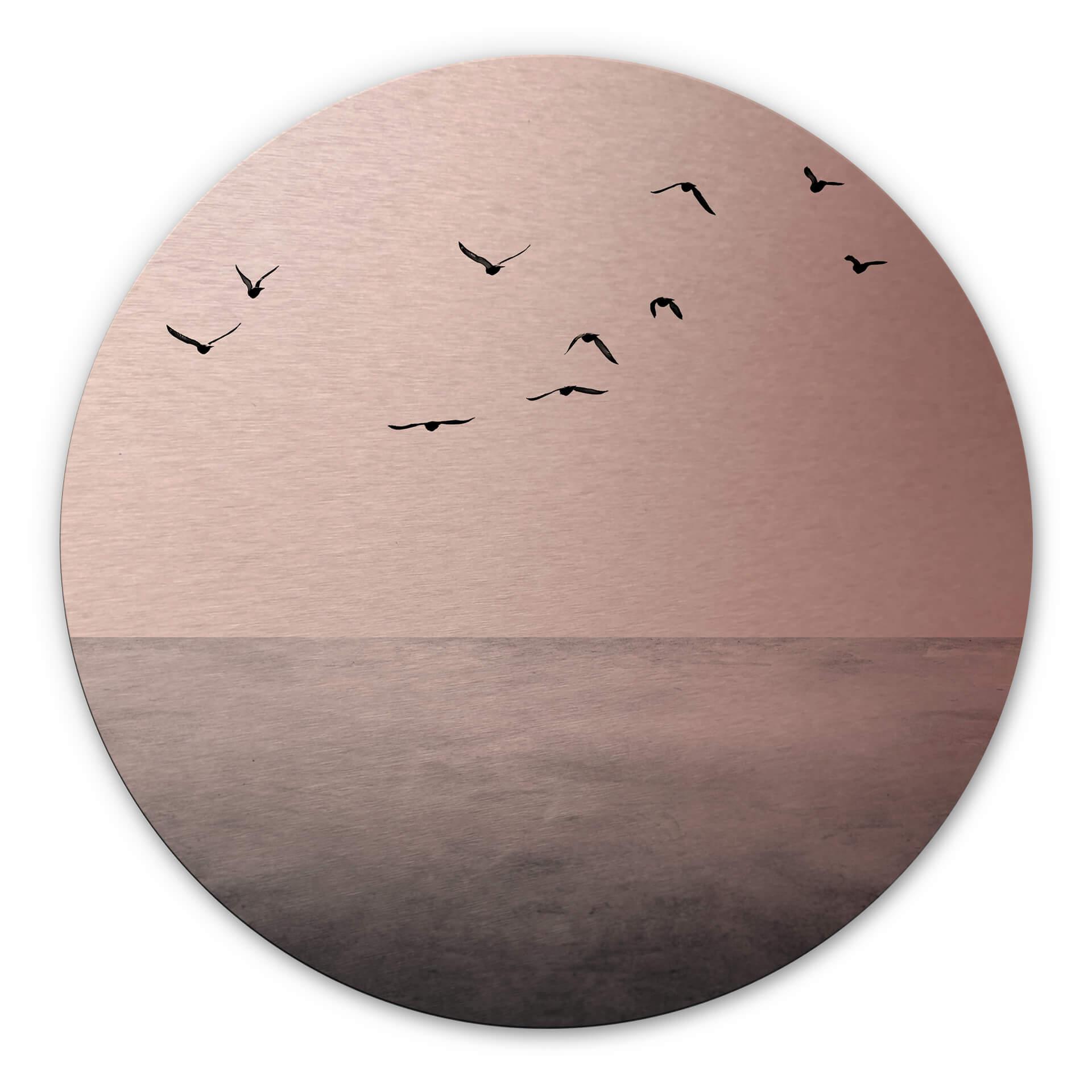 Dibond Schilderij met koper effect Silent Lake