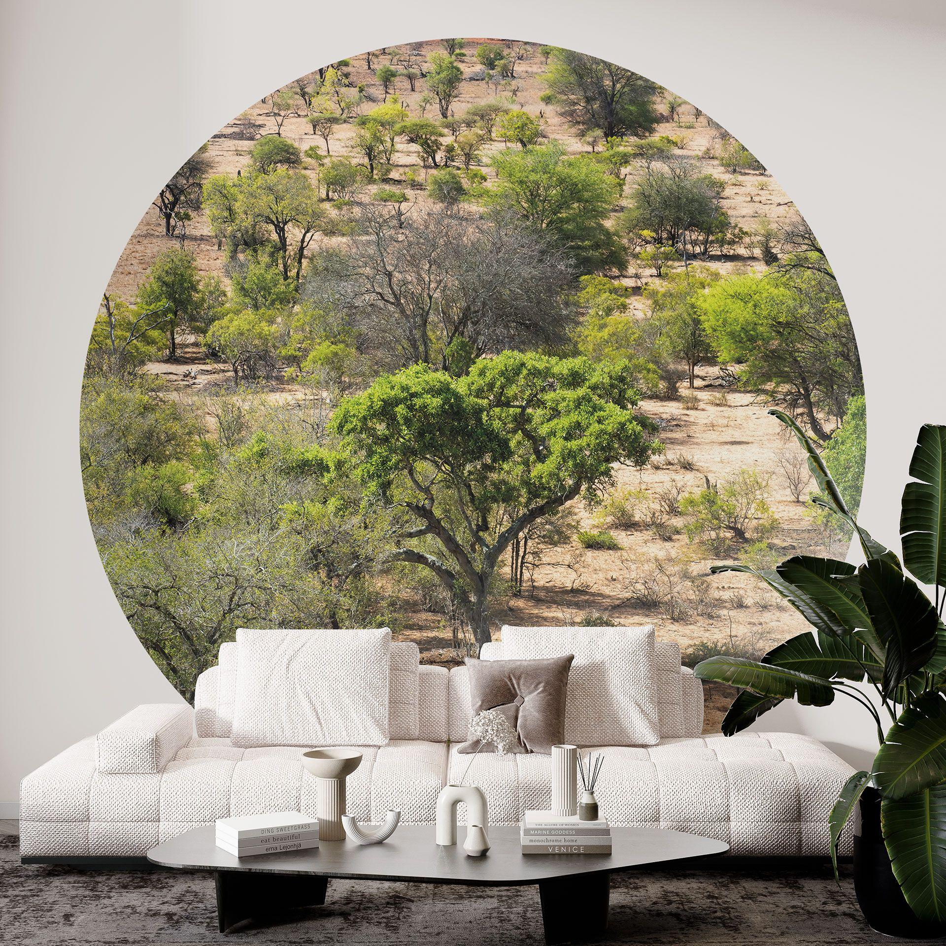 Afrikaans savanne landschap Fotobehang - Hugonnard - Rond - vliesbehang/zelfklevend vliesbehang