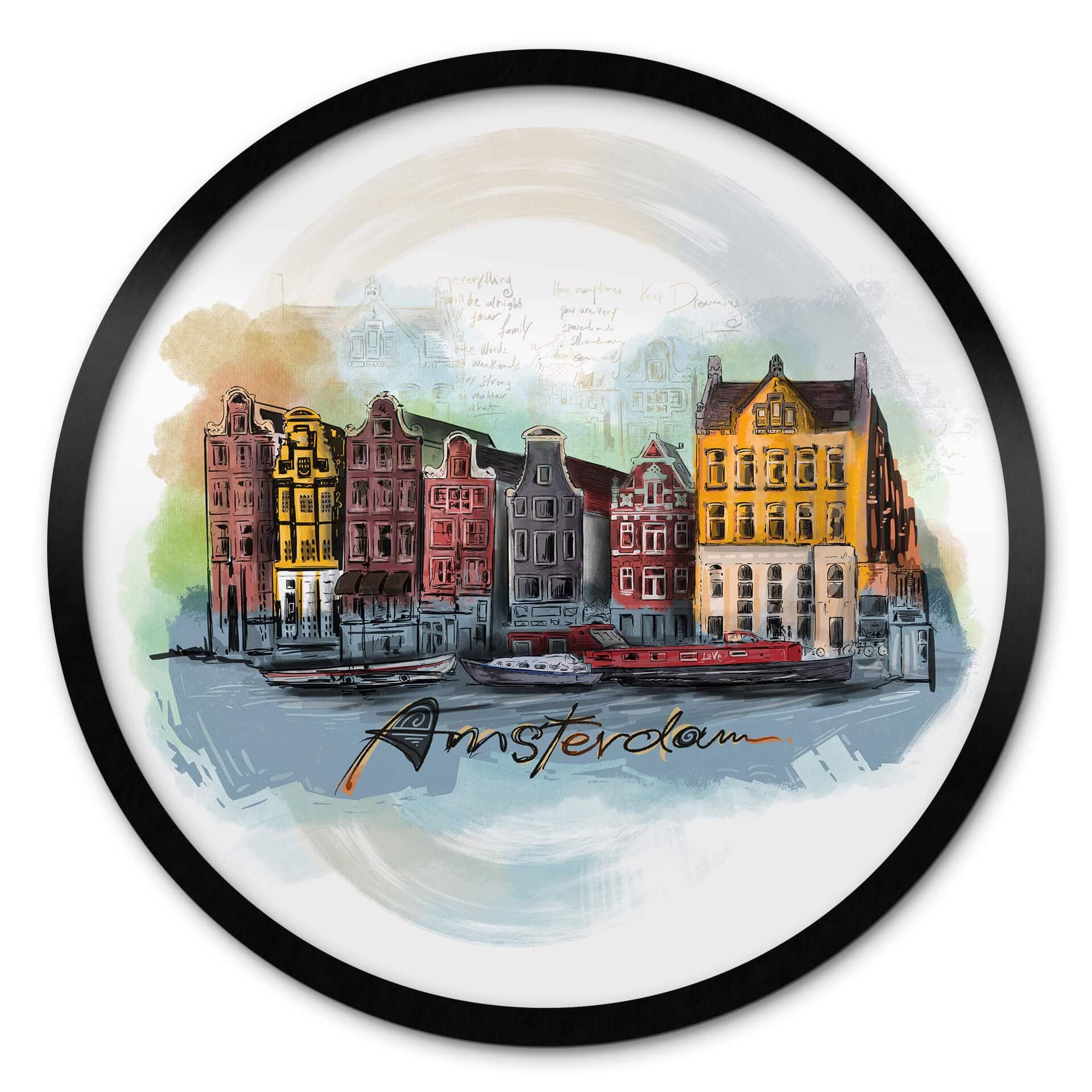 Poster Love your City - Amsterdam - Rund